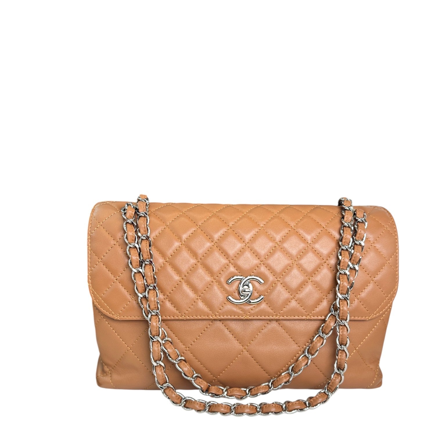 Chanel In The Business Shoulder Bag Brown - Full Set