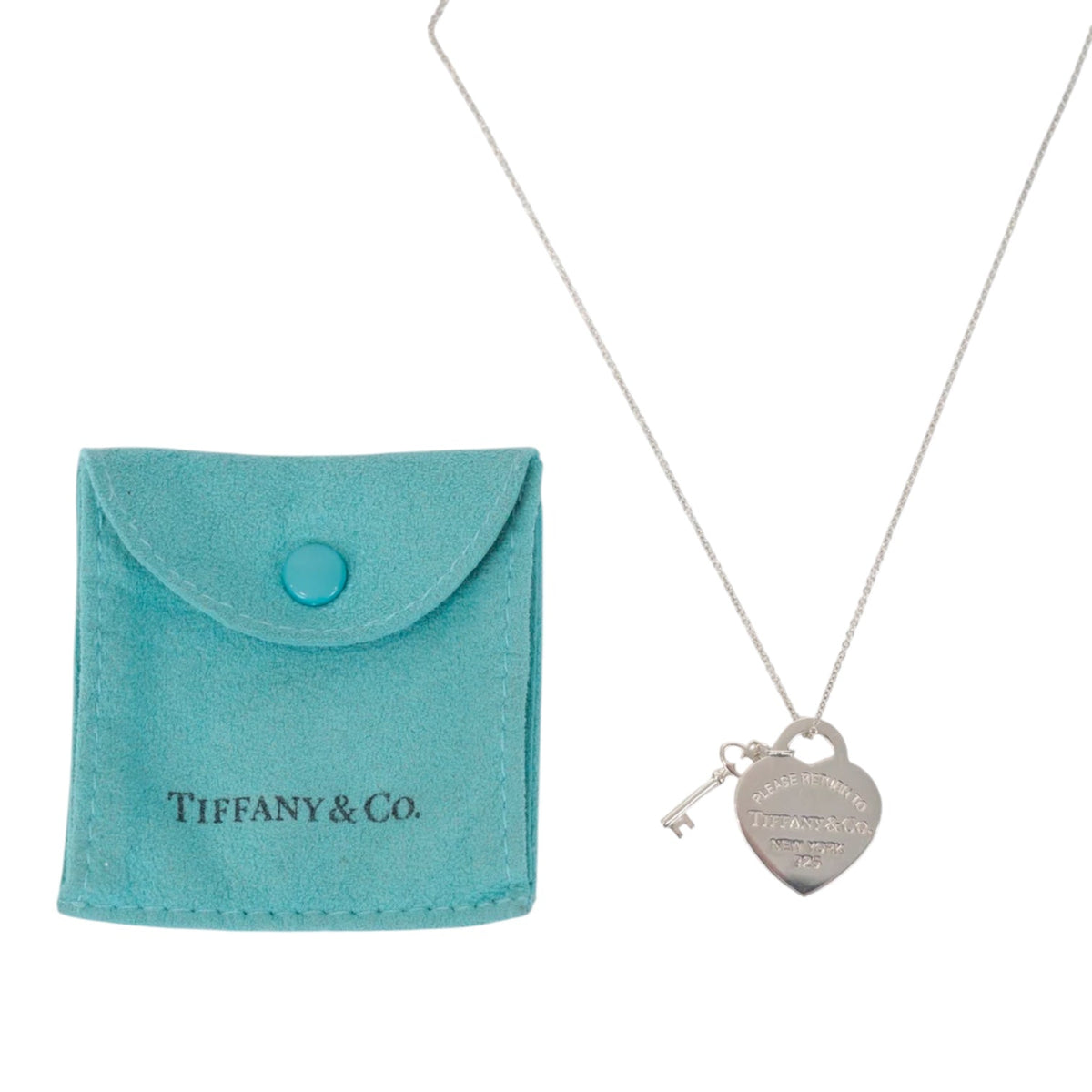 Tiffany & Co Heart Tag Key Stirling Silver Necklace