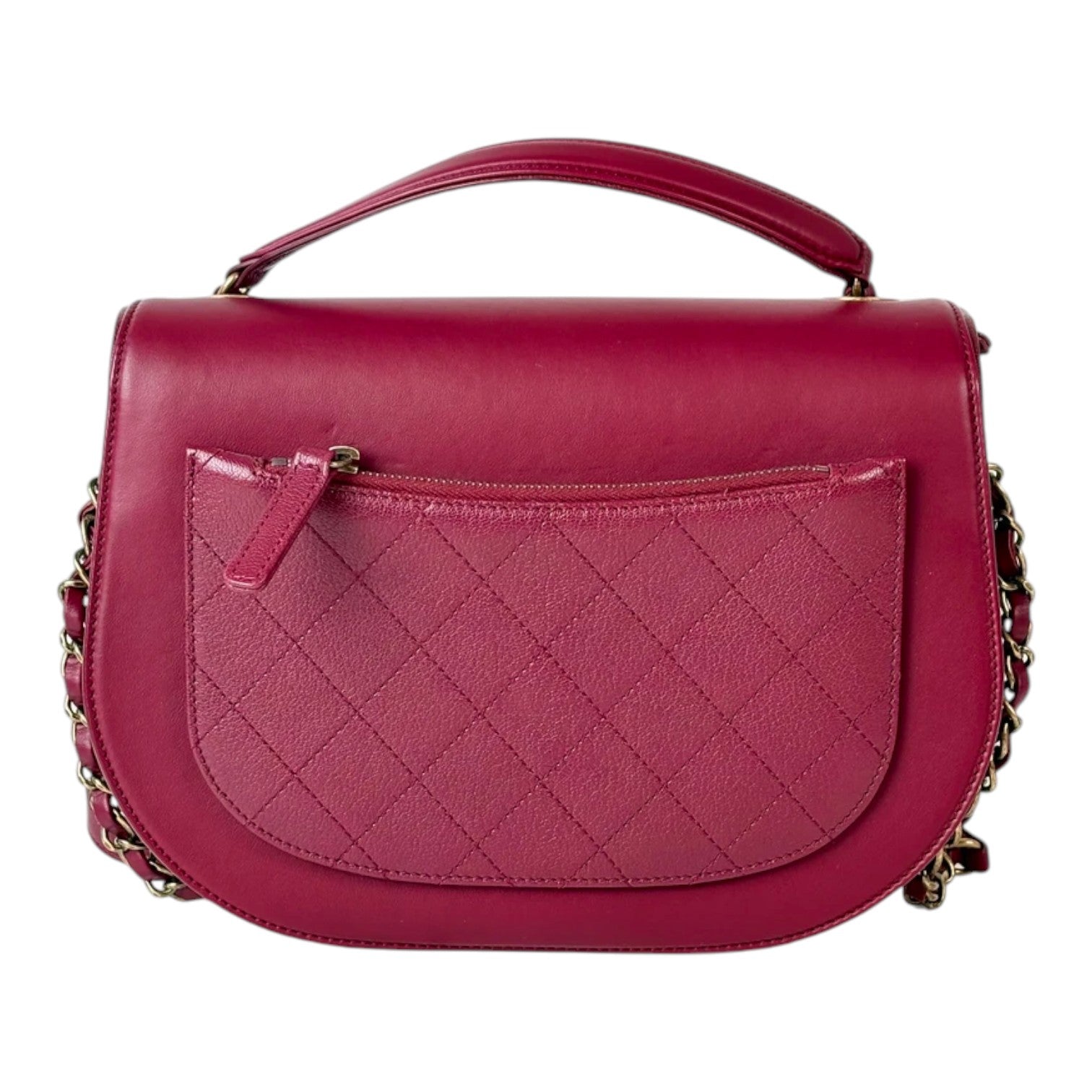 Chanel Burgundy CoCo Curve Top Handle with Chain Strap Bag