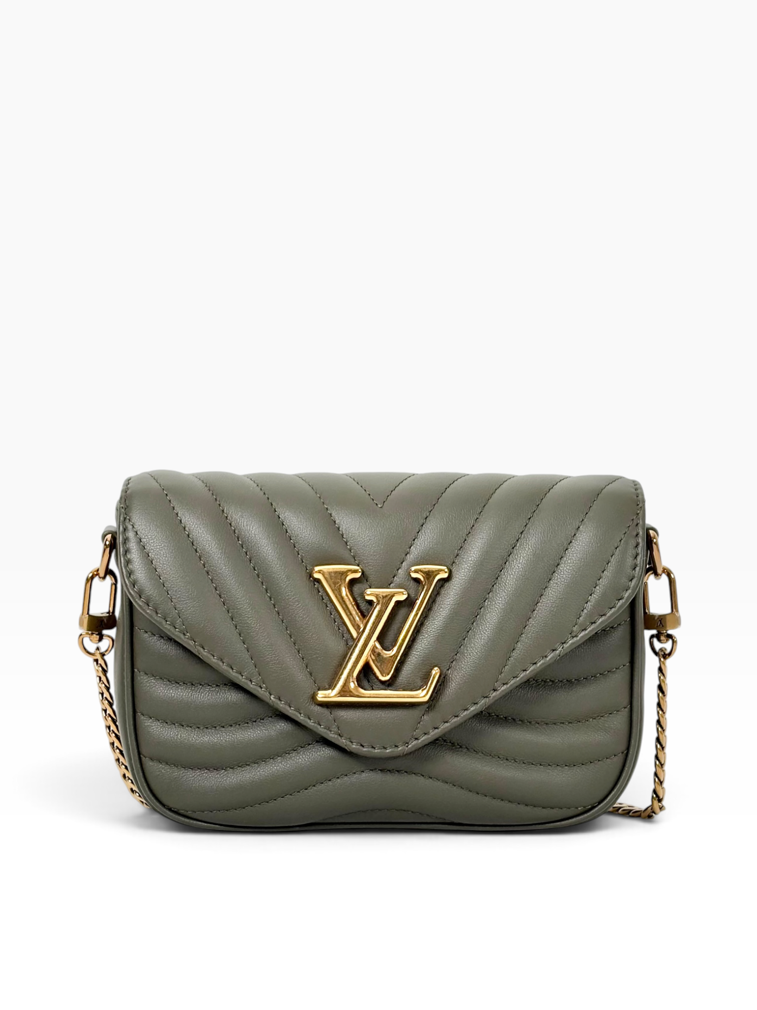 Louis Vuitton Green New Wave Calfskin Multi Pochette Bag