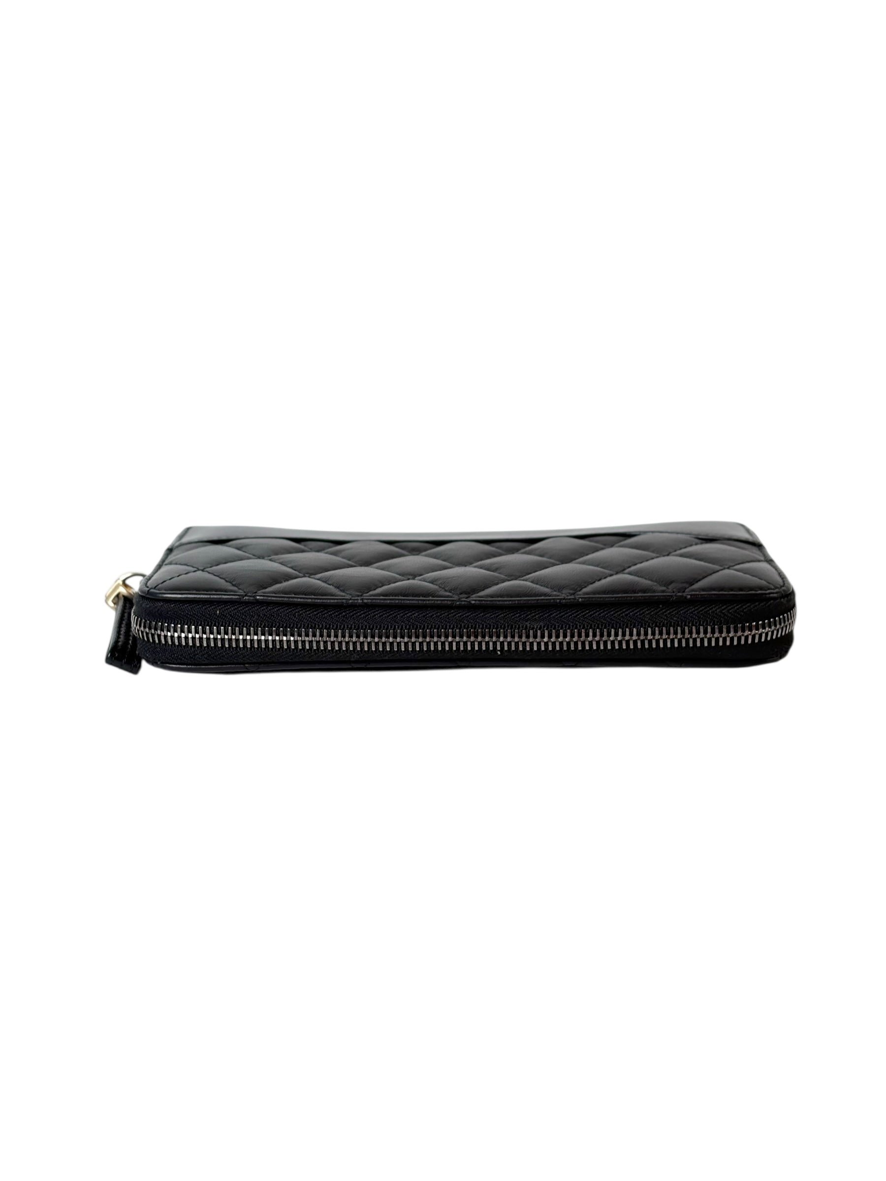 Chanel Black Boy Long Zip Wallet