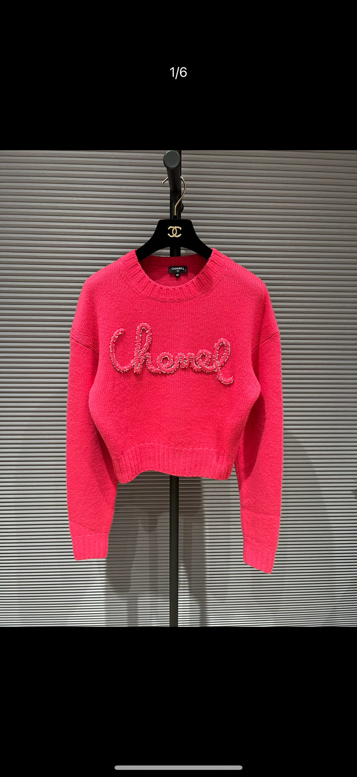 CHANEL HOT PINK SWEATER 38 FT101586