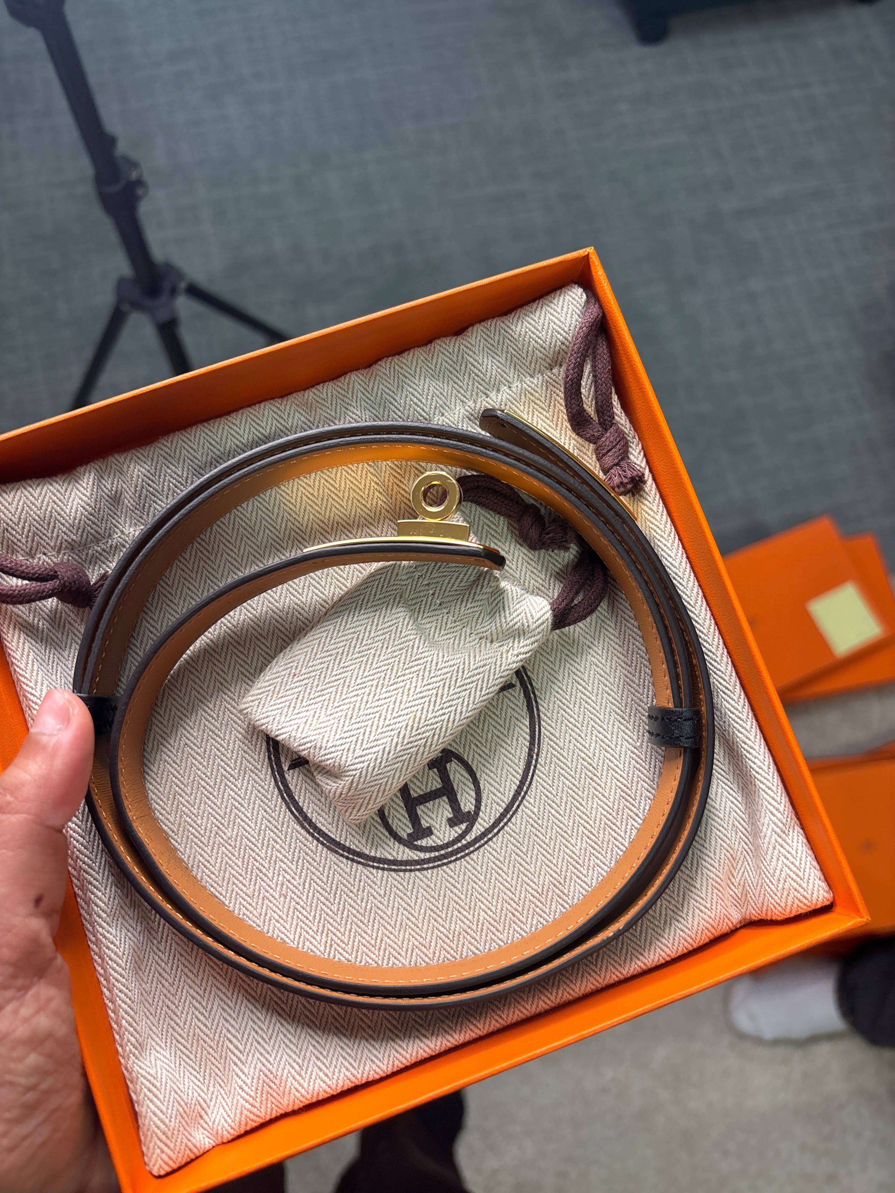 Hermès Kelly belt Etoupe RGW ALC3532