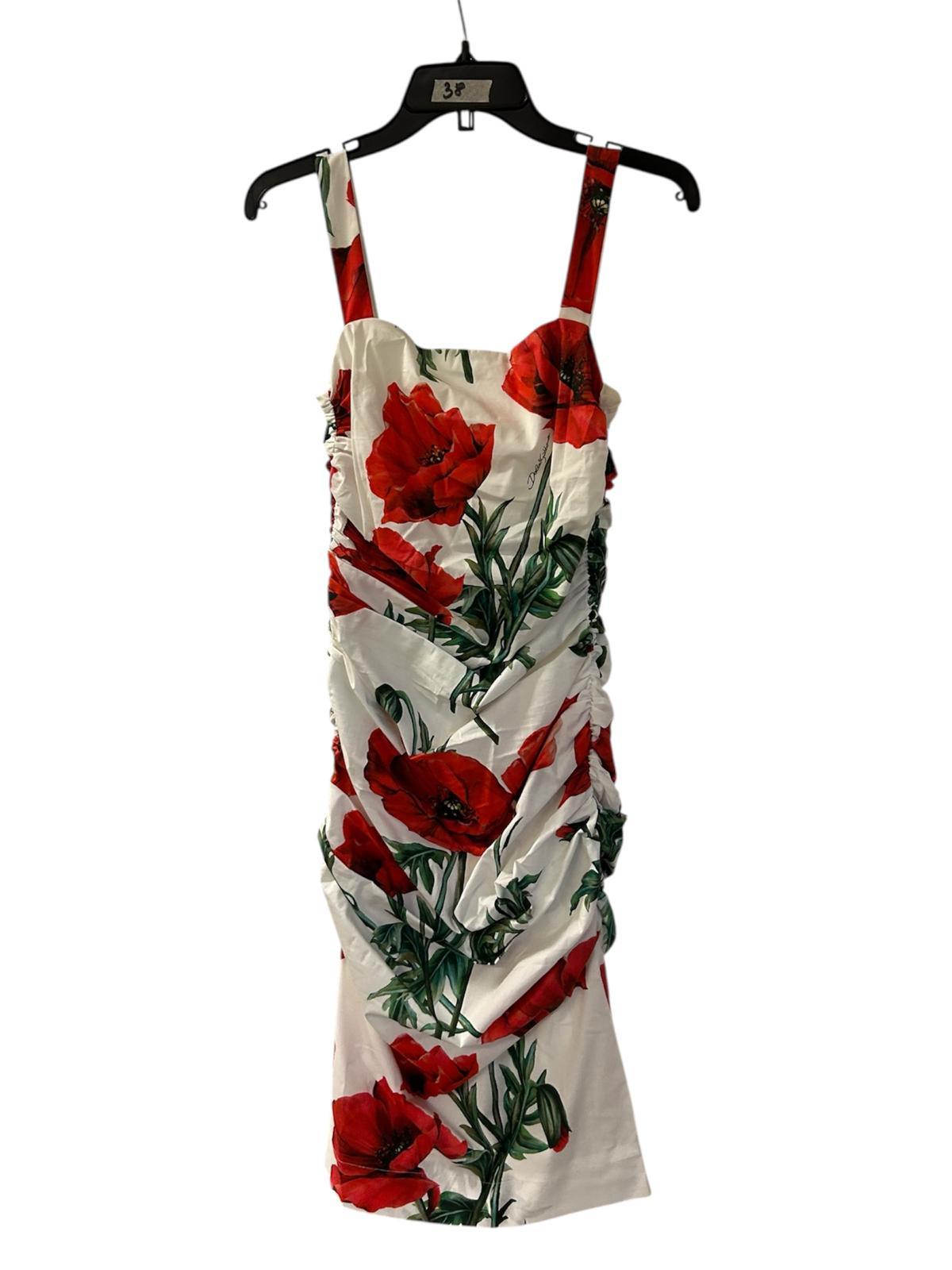 Dolce & Gabbana White DRESS Flowers Print DG4005B