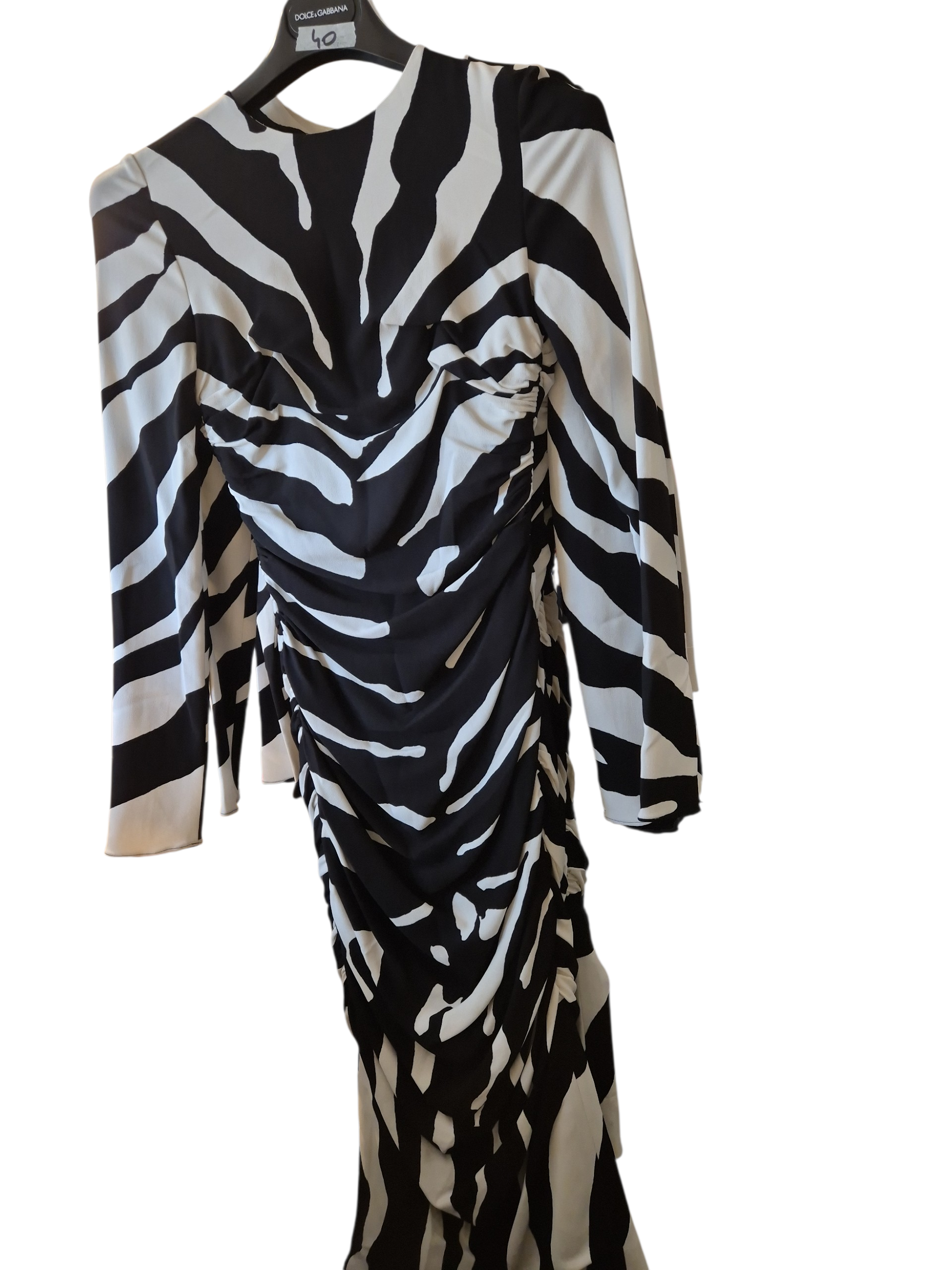 Dolce & Gabbana Dress Long Sleeve Zebra Print DG4183B