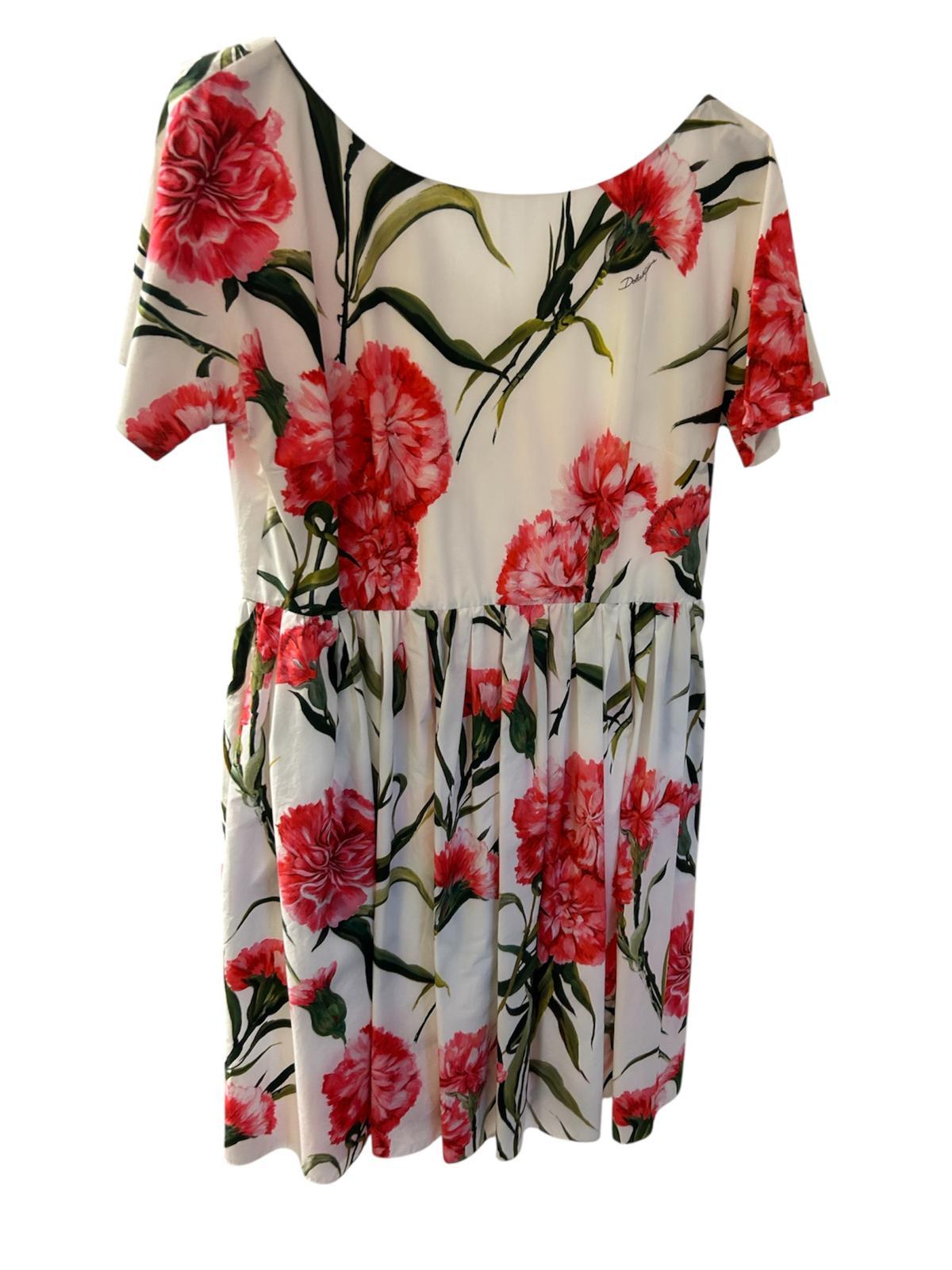 Dolce & Gabbana DRESS White Flower Print DG4019B
