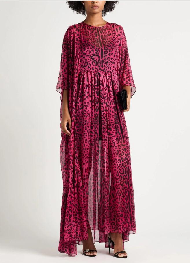 Dolce & Gabbana Dress Silk DG Pink Leopard Print DG4034B