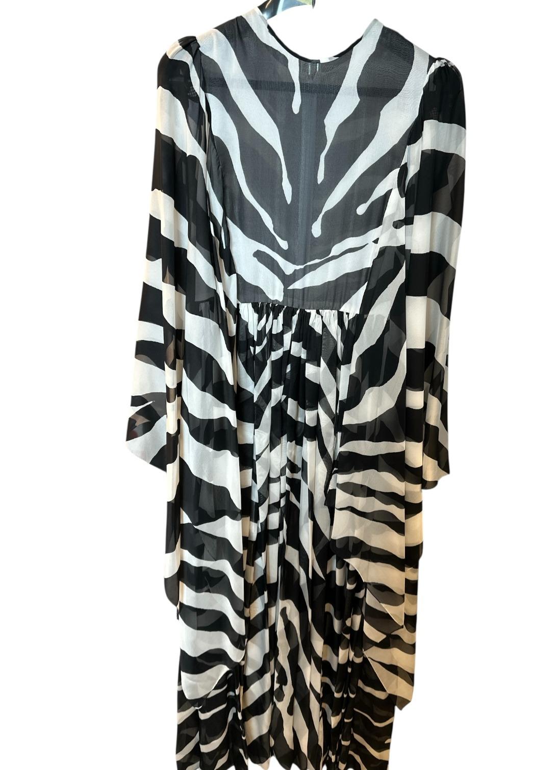 Dolce & Gabbana Dress Silk Long sleeve DG zebra pattern DG4041B