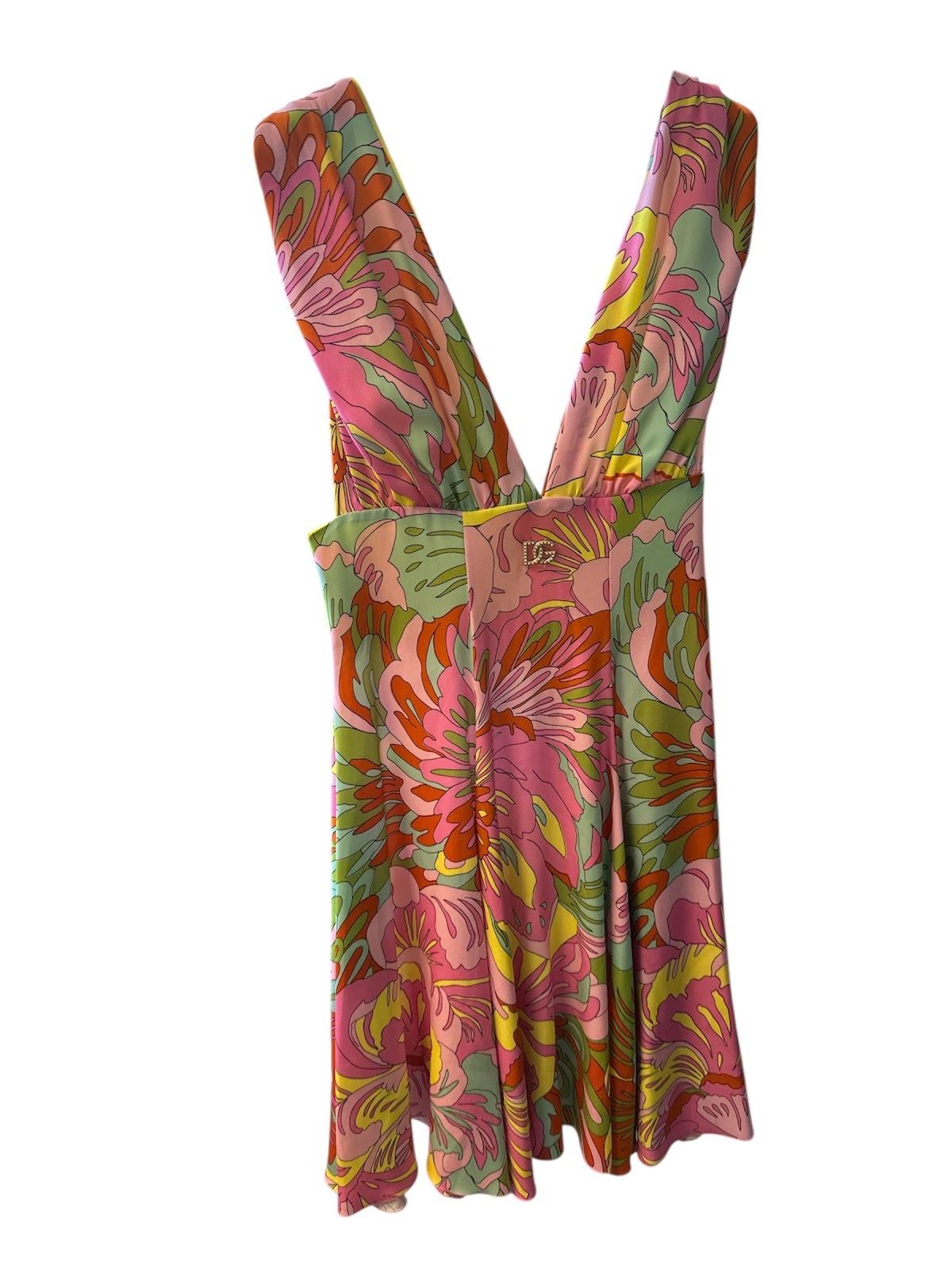 Dolce & Gabbana Dress sleeveless Multicolour DG Logo DG4073B