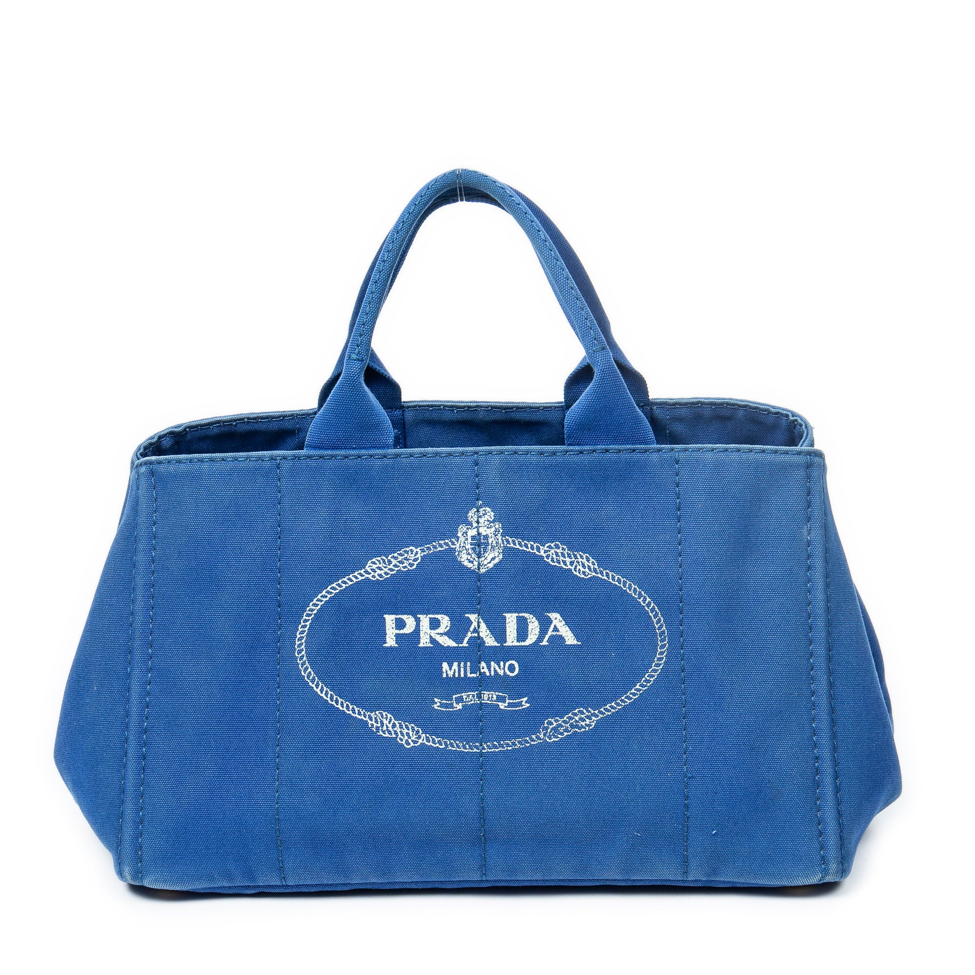 Prada Large Canapa Tote 0 Royal Blue Canapa Canvas ABA0911