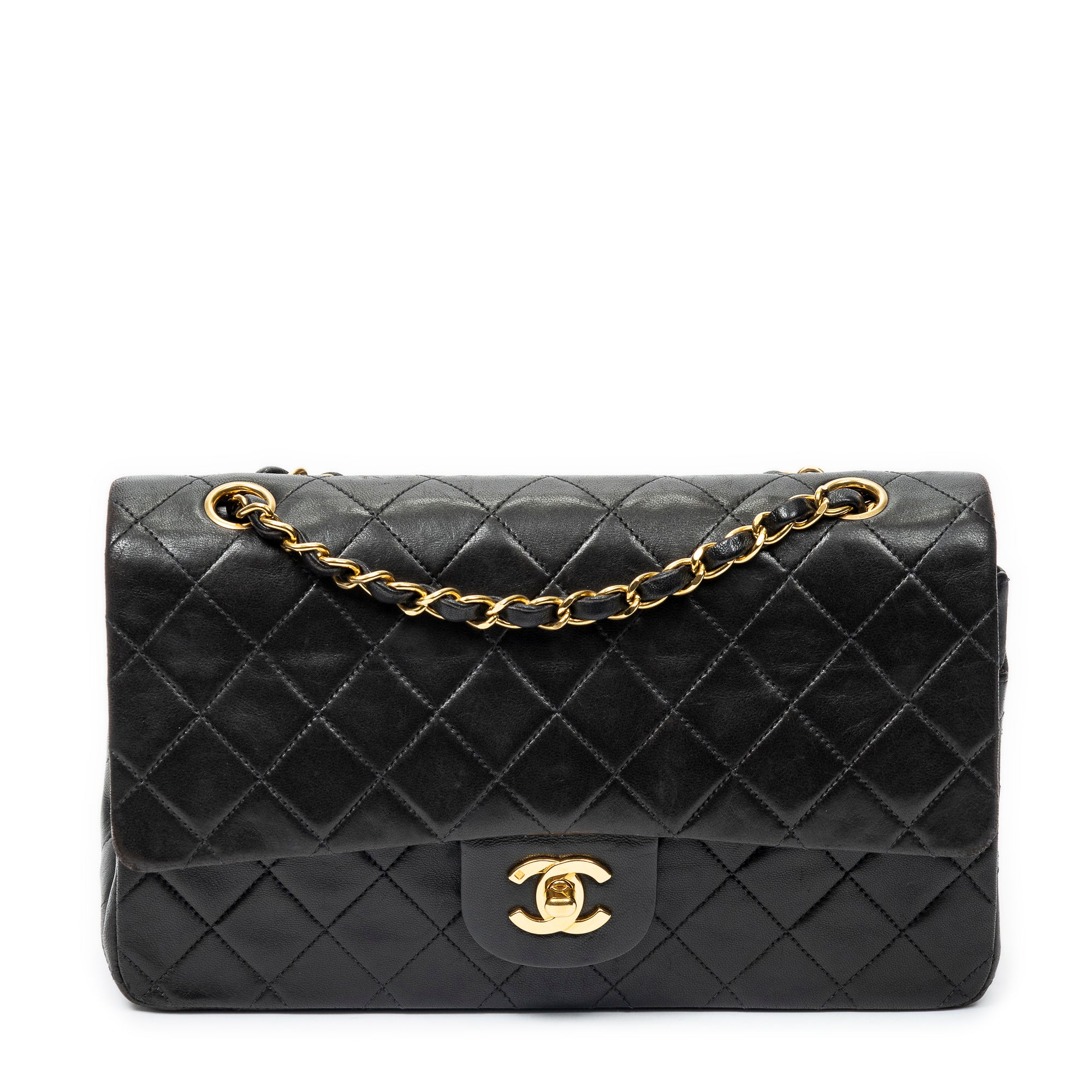 Chanel Black Calf Leather Classic Double Flap ABC2071