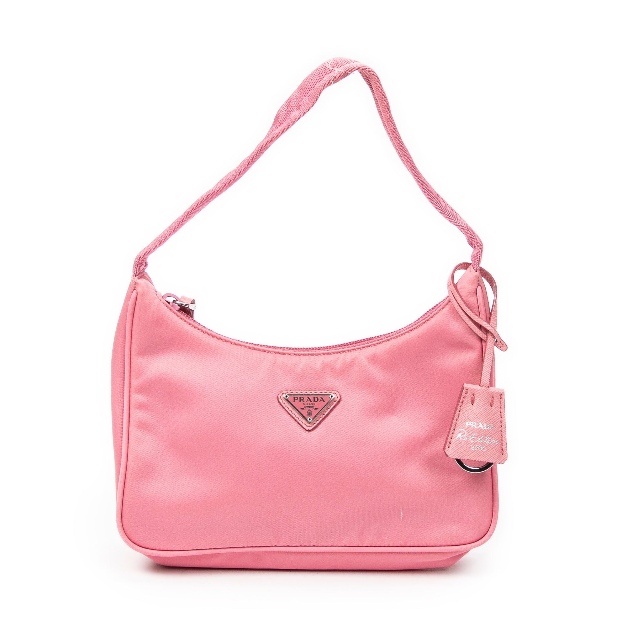 Prada Mini Zip Hobo 0 Pink Nylon Canvas ABC3824