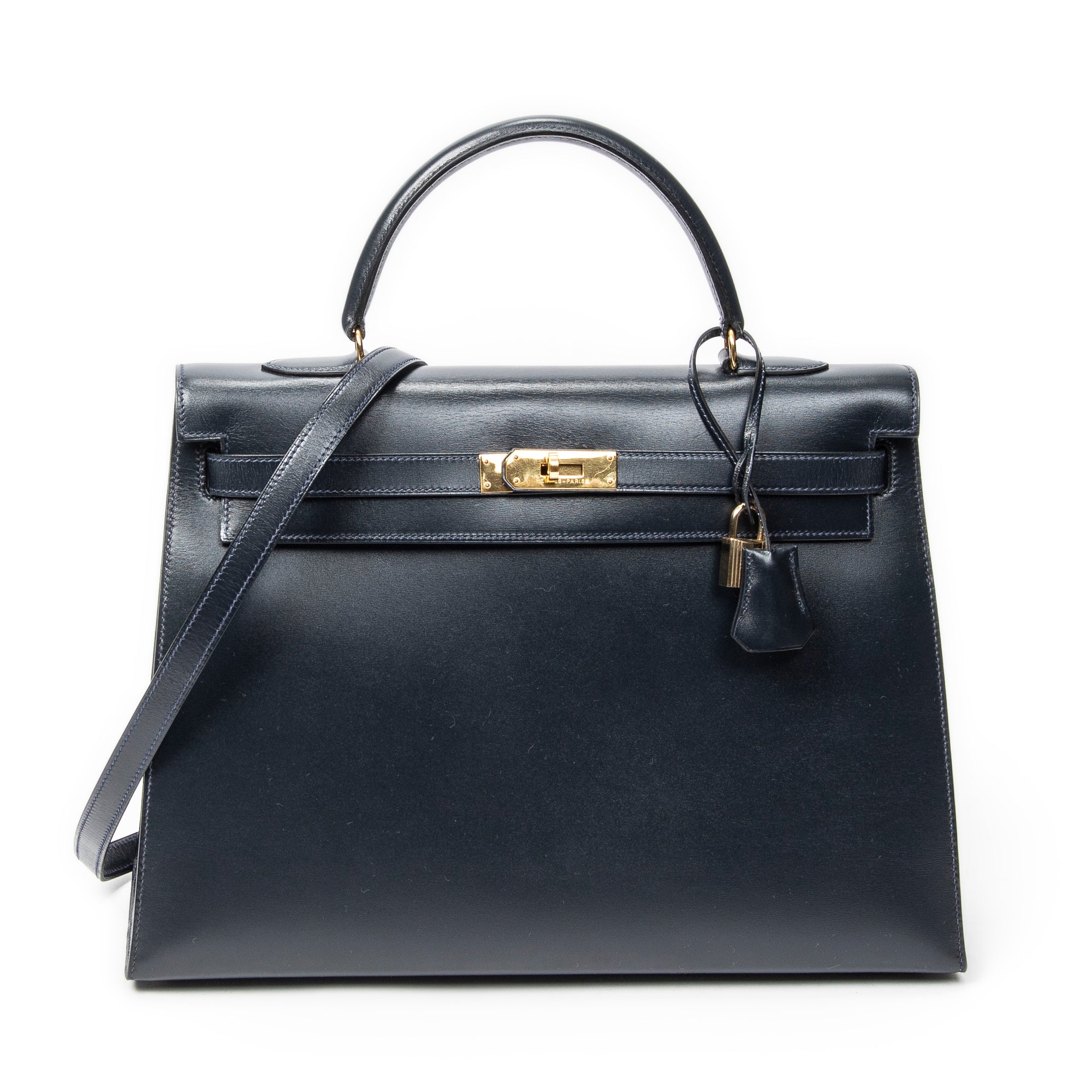 Hermès Kelly Sellier 35 Navy Box Leather ABC5761