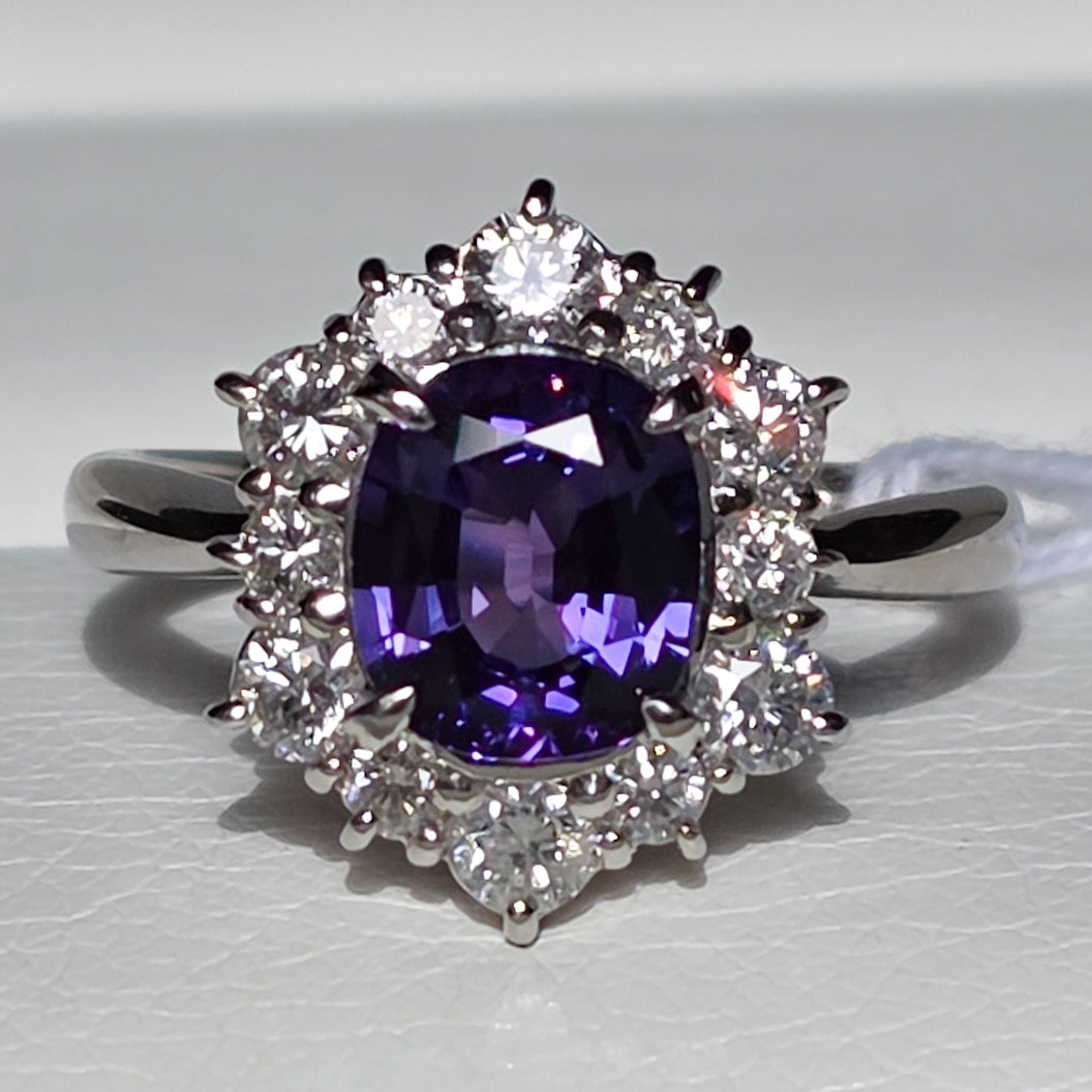 Pt900 Madagascar Sapphire Ring NH S 1.54 D 0.66 Sz 5 6.3g GIA RLPR47