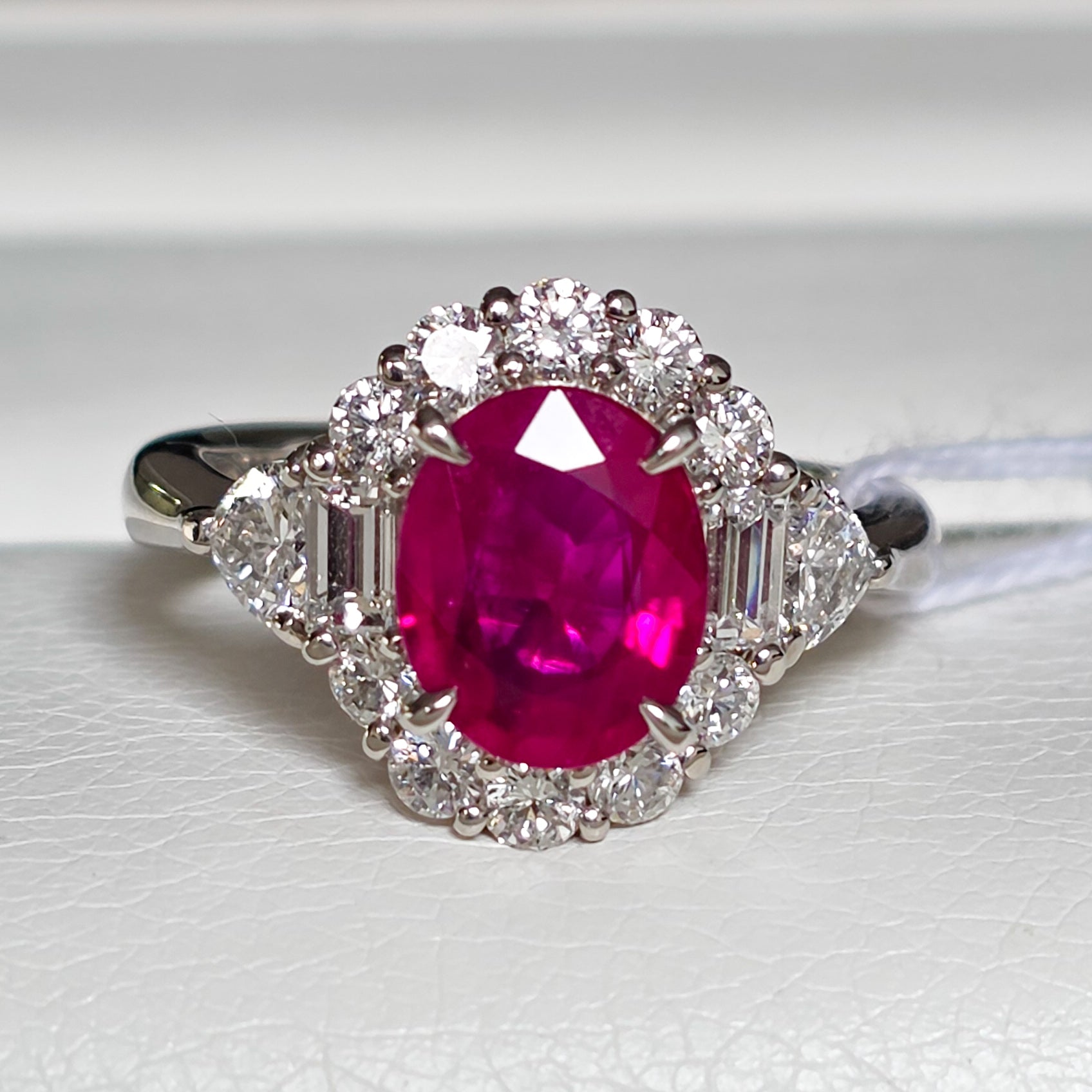 Pt900 Burma Ruby Ring R 2.274 D 1.43 Sz 6.5 9.2g GIA Minor RLPR95