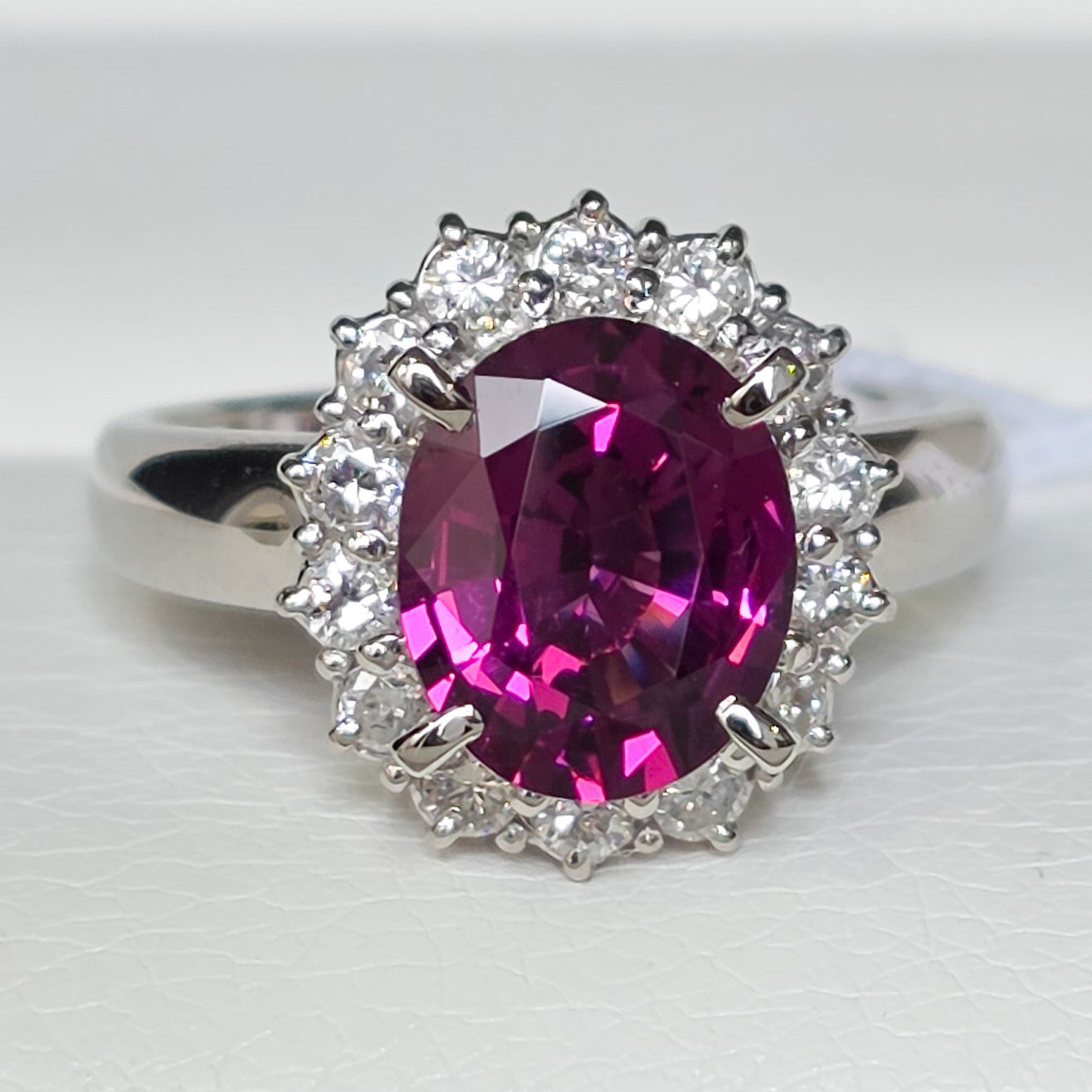 Pt900 Garnet Ring 2.431 D 0.488 Sz 6 7.8g RLPR25
