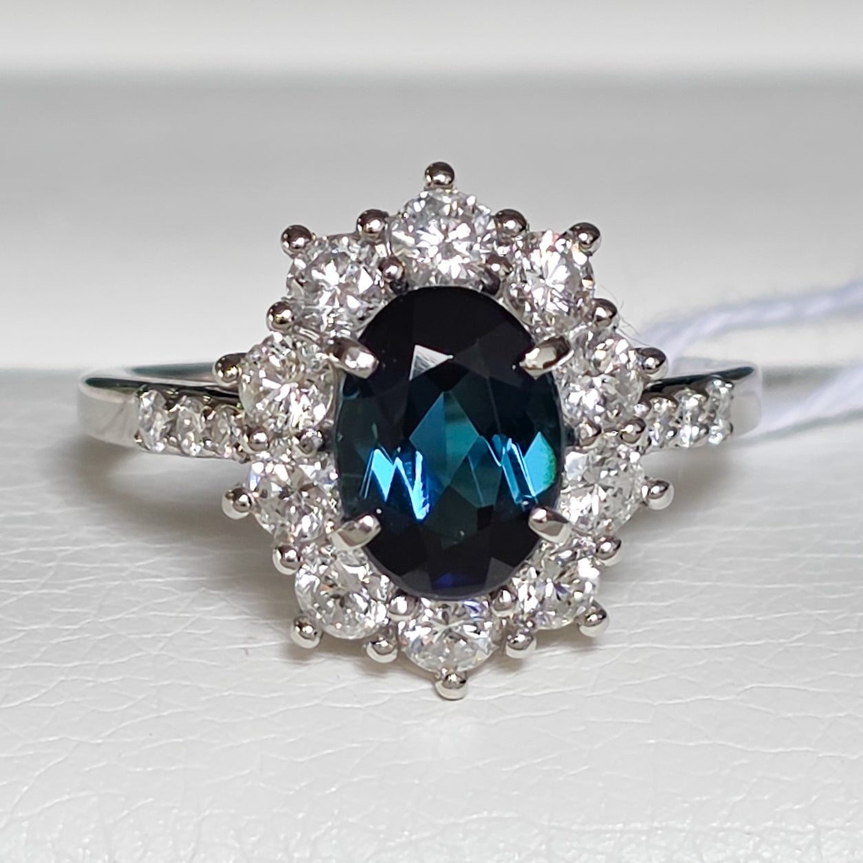 Pt950 Indicolite Ring T 1.421 D 0.84 Sz 5.5 5.0g RLPR71