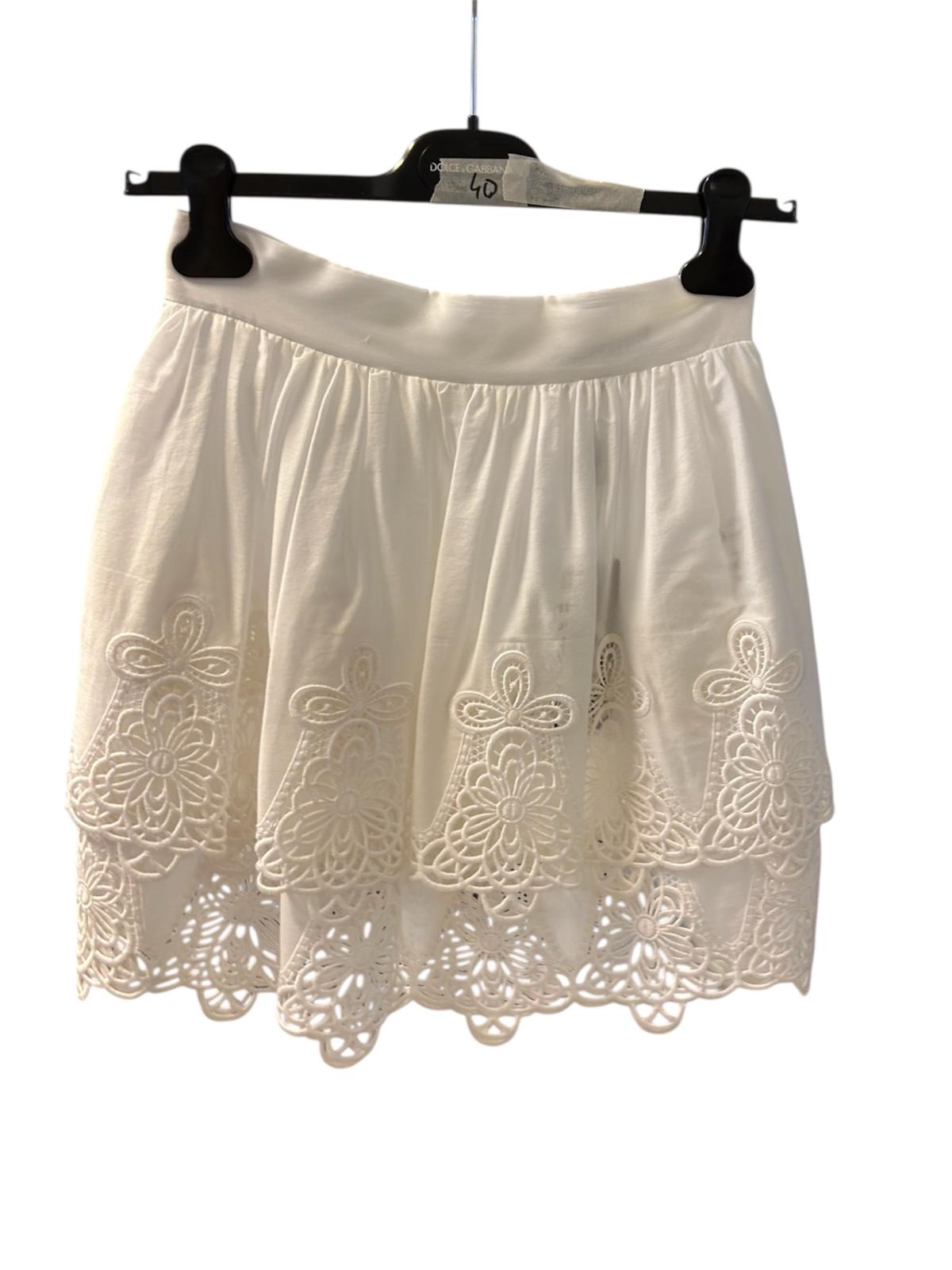 Dolce & Gabbana White Short Skirt DG9052B