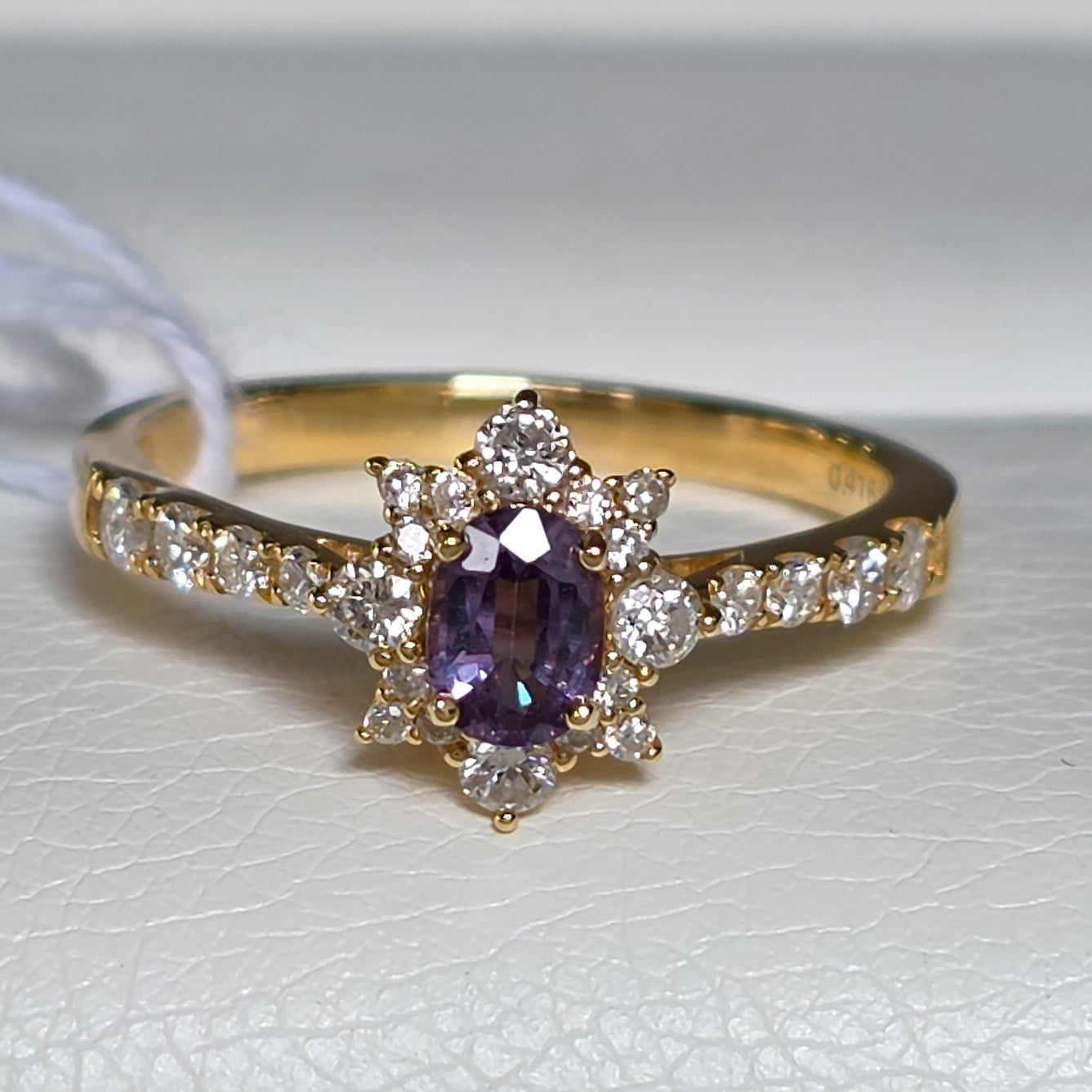 18K YG Color Change Garnet Ring 0.416 D 0.37 Sz 6 2.8g RLPR51