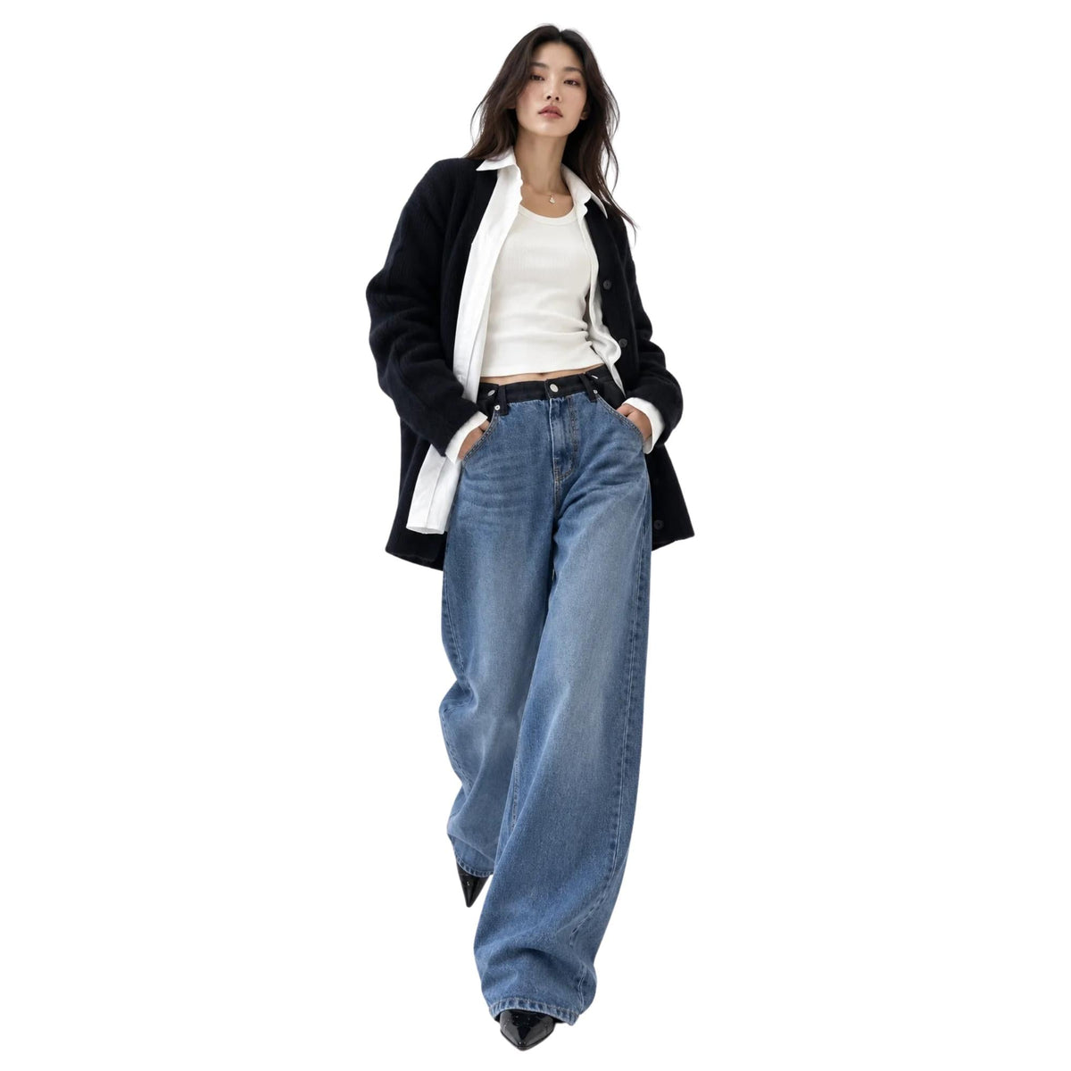 ADJUSTABLE TAB-WAIST WIDE-LEG TROUSERS (بنطلون) “IKSEON-DONG”