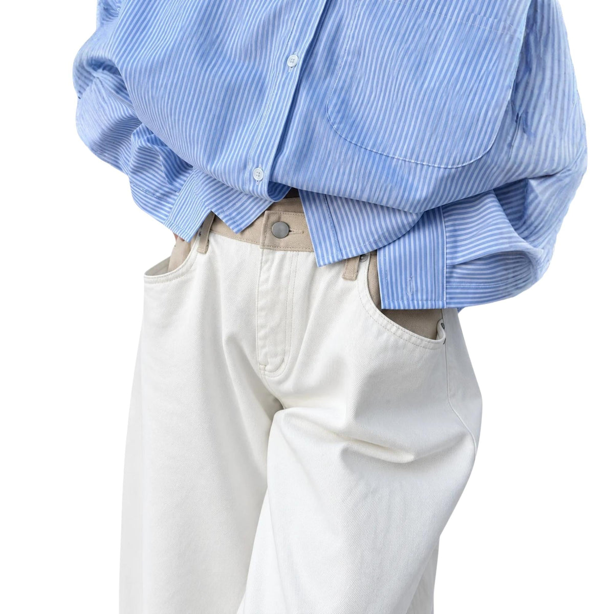 ADJUSTABLE TAB-WAIST WIDE-LEG TROUSERS (بنطلون) “IKSEON-DONG”
