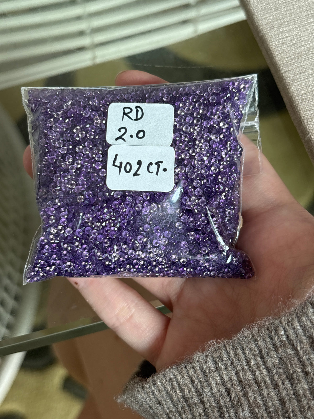 5.00ct Amethyst Melee Sugar Box 2.00mm THAIC1241