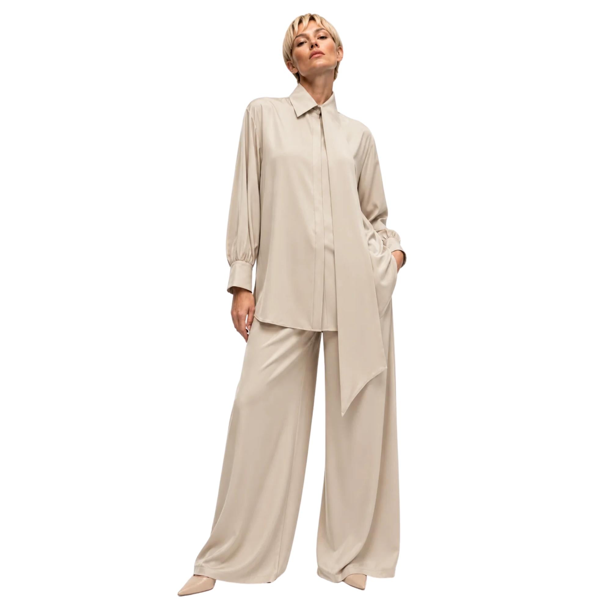 ASYMMETRIC TIE OVERSIZED SHIRT قميص “YARROW”