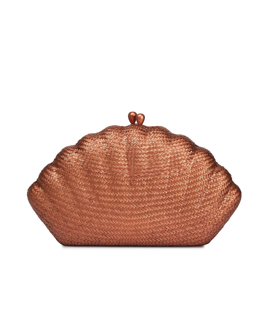 Arielle Old Bronze Clutch with Mother of Pearl Stone