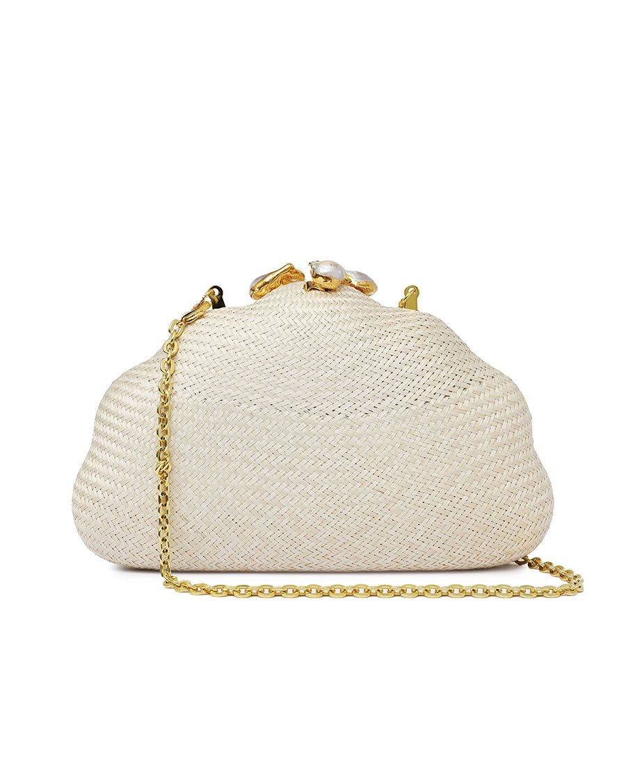 Arya Natural Clutch with Pearls Stone