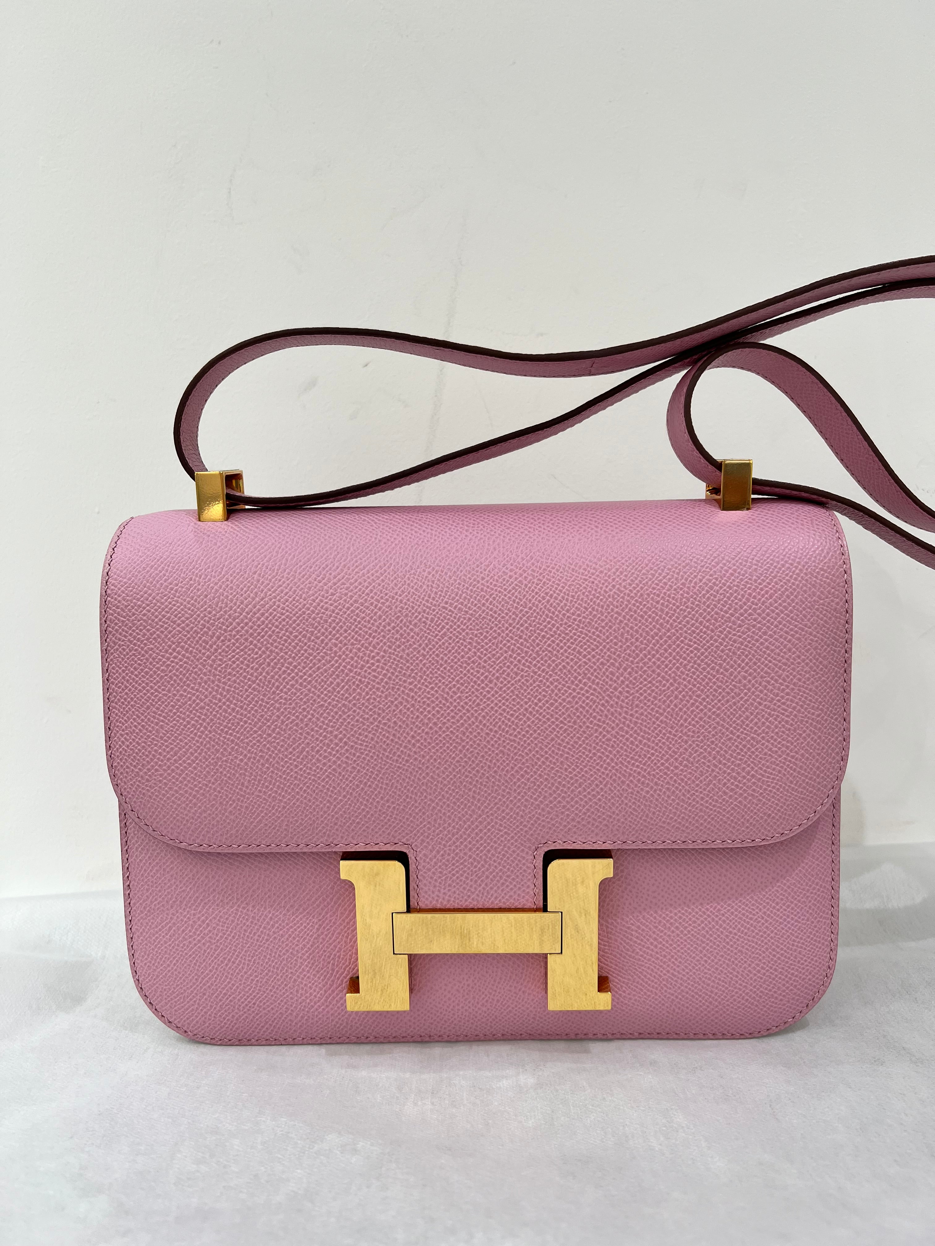 HERMES CONSTANCE EPSOM MAUVE SYLVESTRE SHOULDER BAG SIZE 24 2000000144764