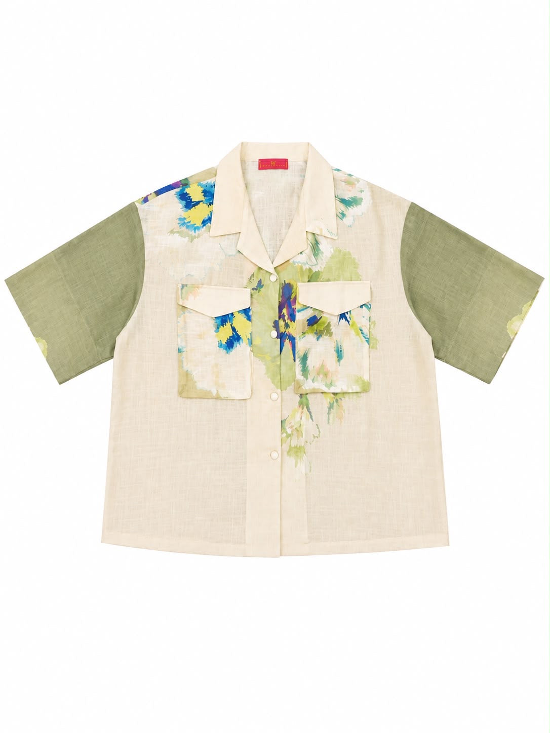 SHIRT COCO LINEN GREEN FLORAL MCL13056