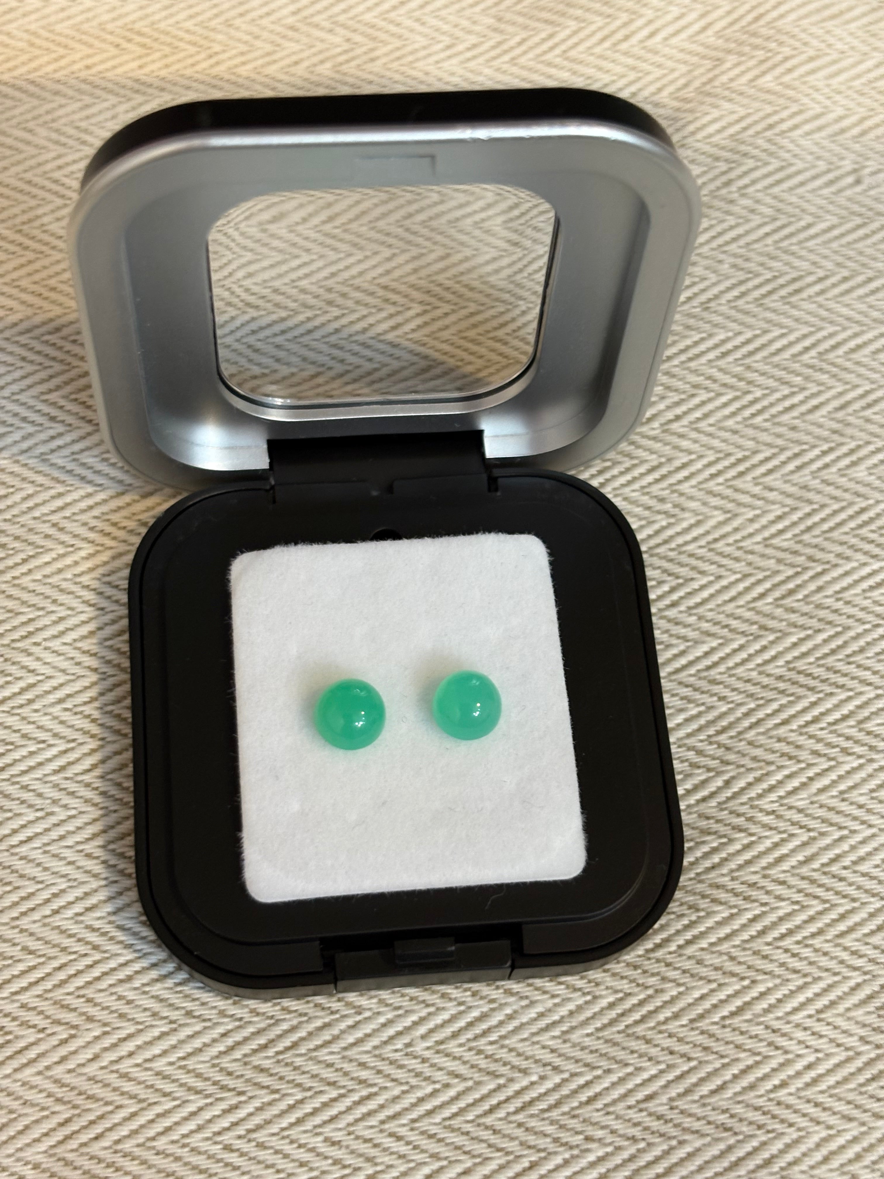 2.20ct Fine Chrysoprase Round PAIR THAIC0445