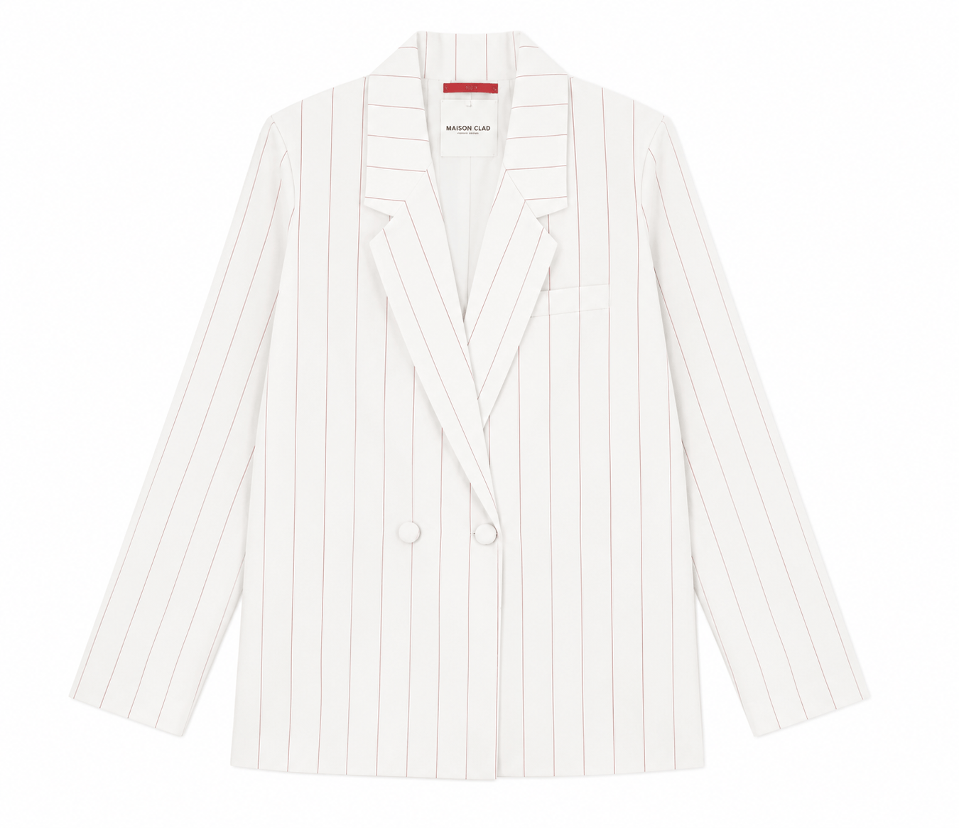 JACKET JUSTIN PIPPING DOUBLE SILK LINING BISCUIT OFF WHITE PINSTRIPES MCL11413
