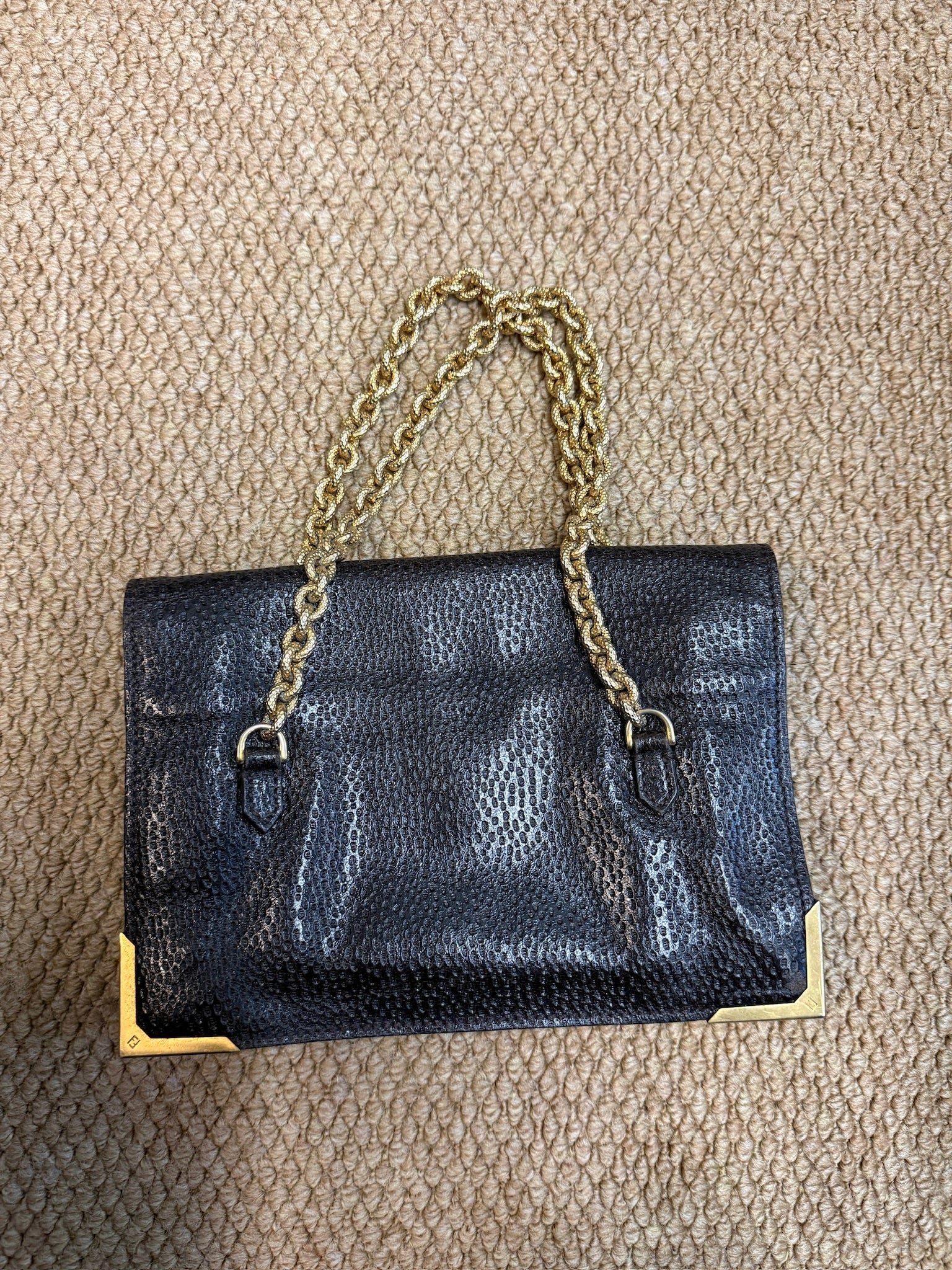 Fendi Peekaboo Mini Handbag with Chain Strap