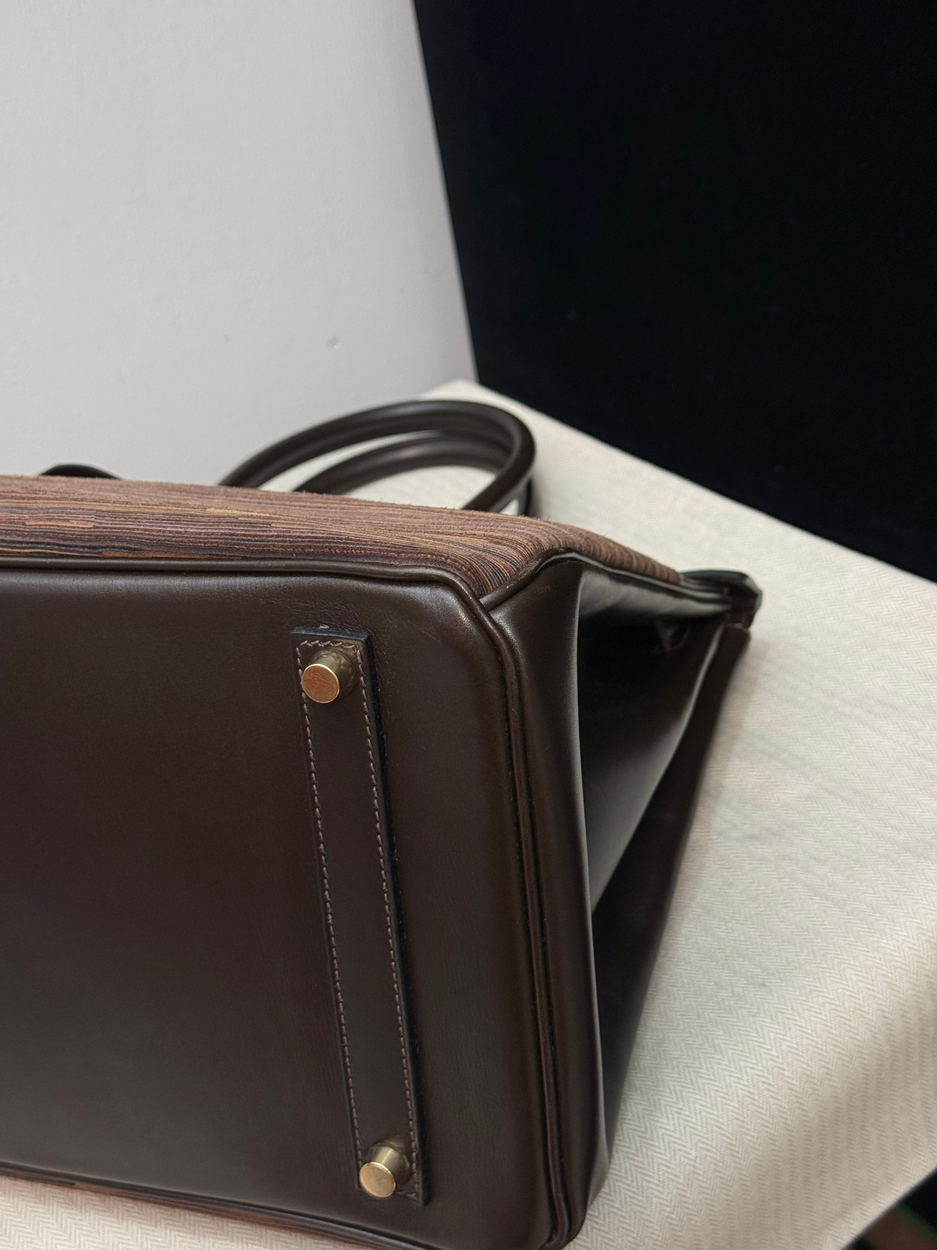 Hermes Birkin 35 Shearling Leather Bag