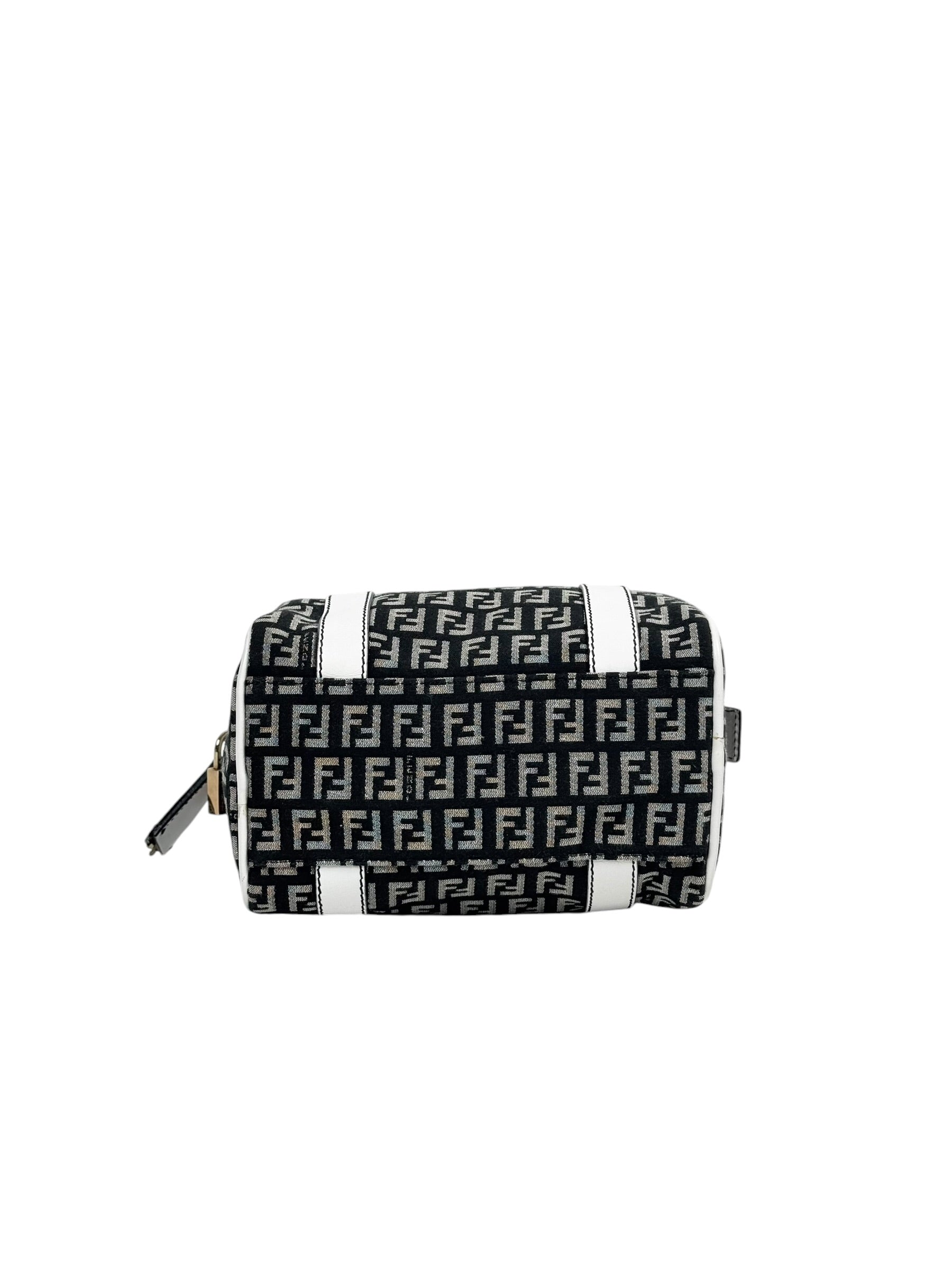 Fendi Boston Mini with White Leather Trim