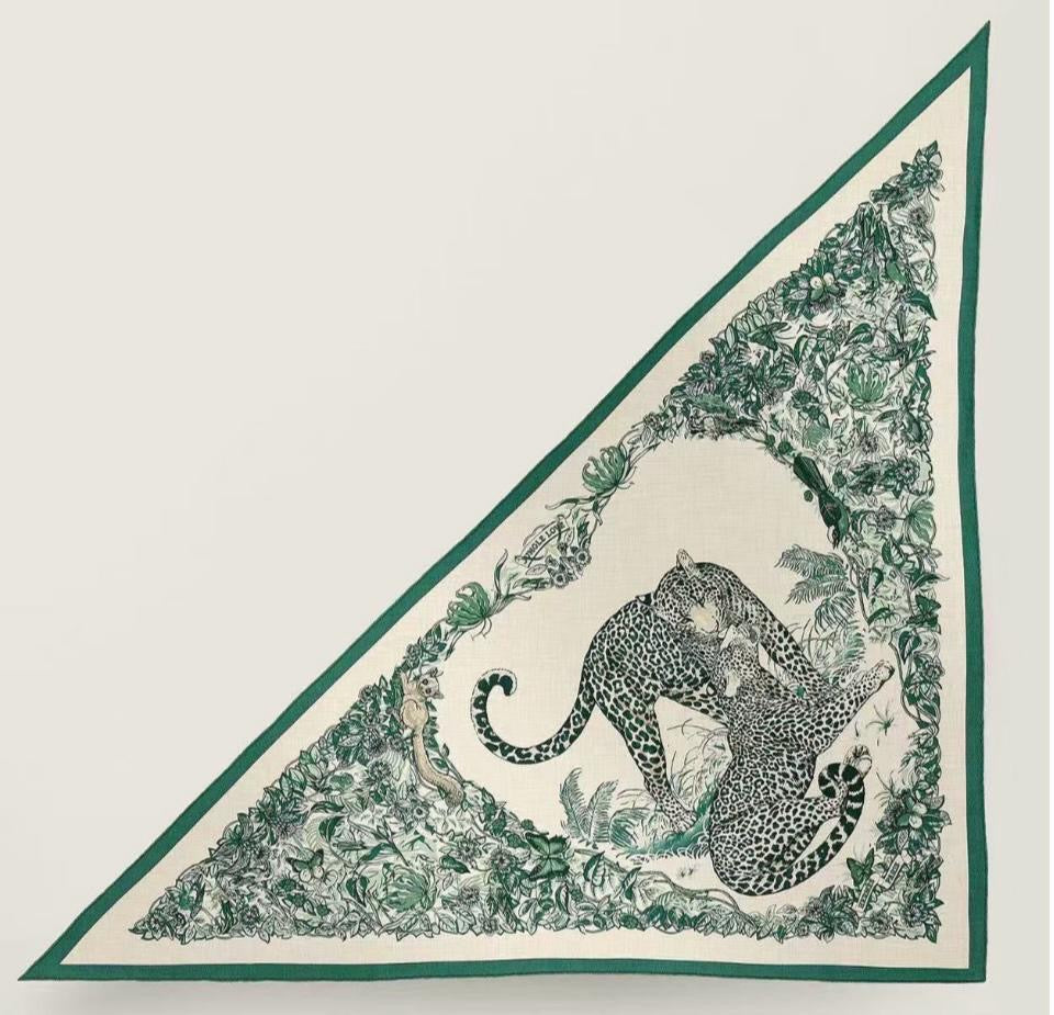 Hermes 140cm Cashmere/ Silk Large Triangle Scarf - in Box