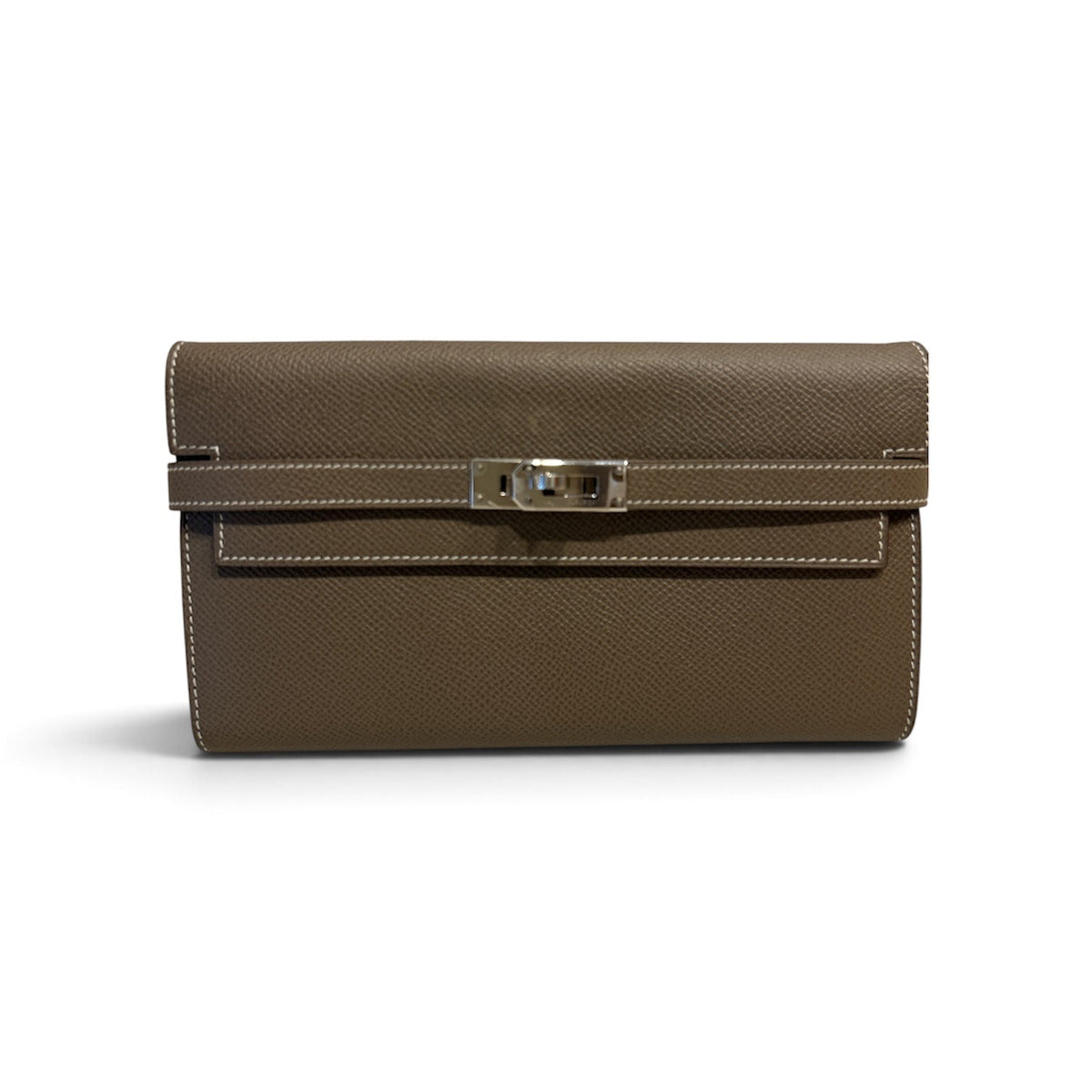 Hermes Etoupe Kelly Wallet in Epsom with PHW