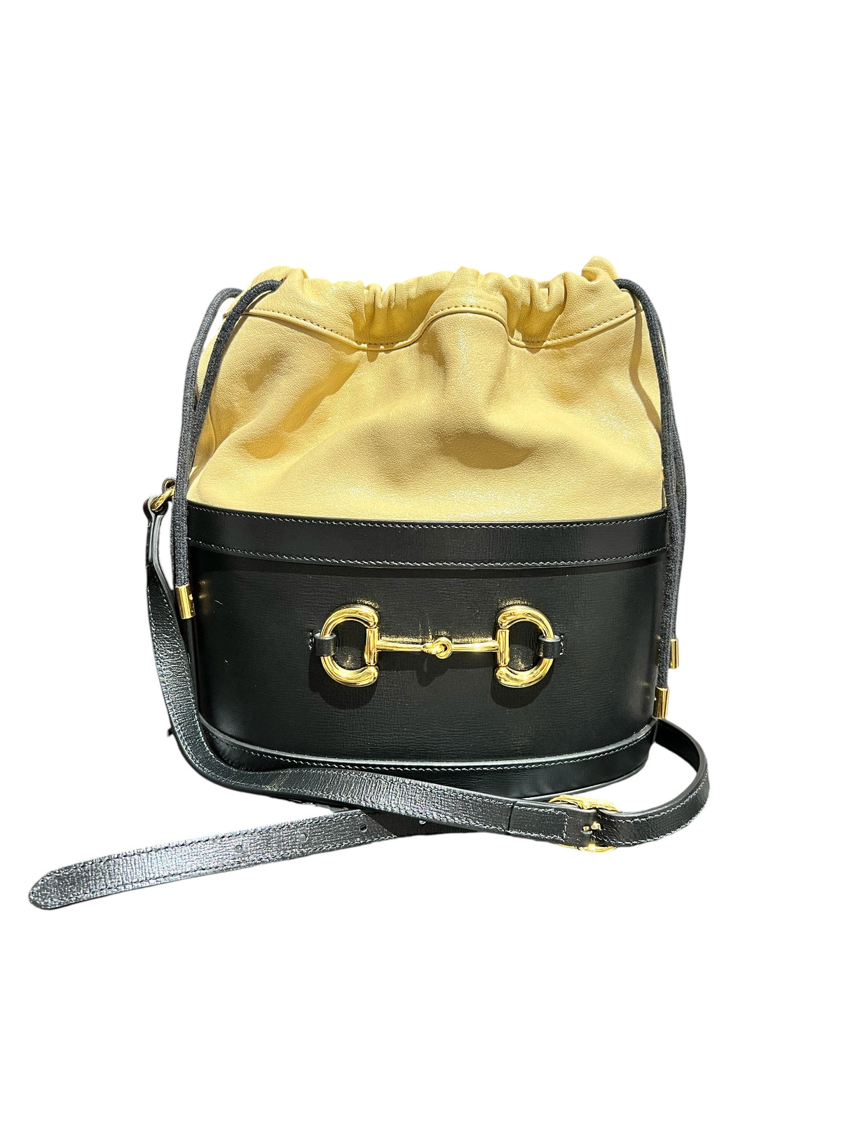 GUCCI HORSEBIT 1955 BLACK+PANNA LEATHER CROSSBODY BAG 2000000155272