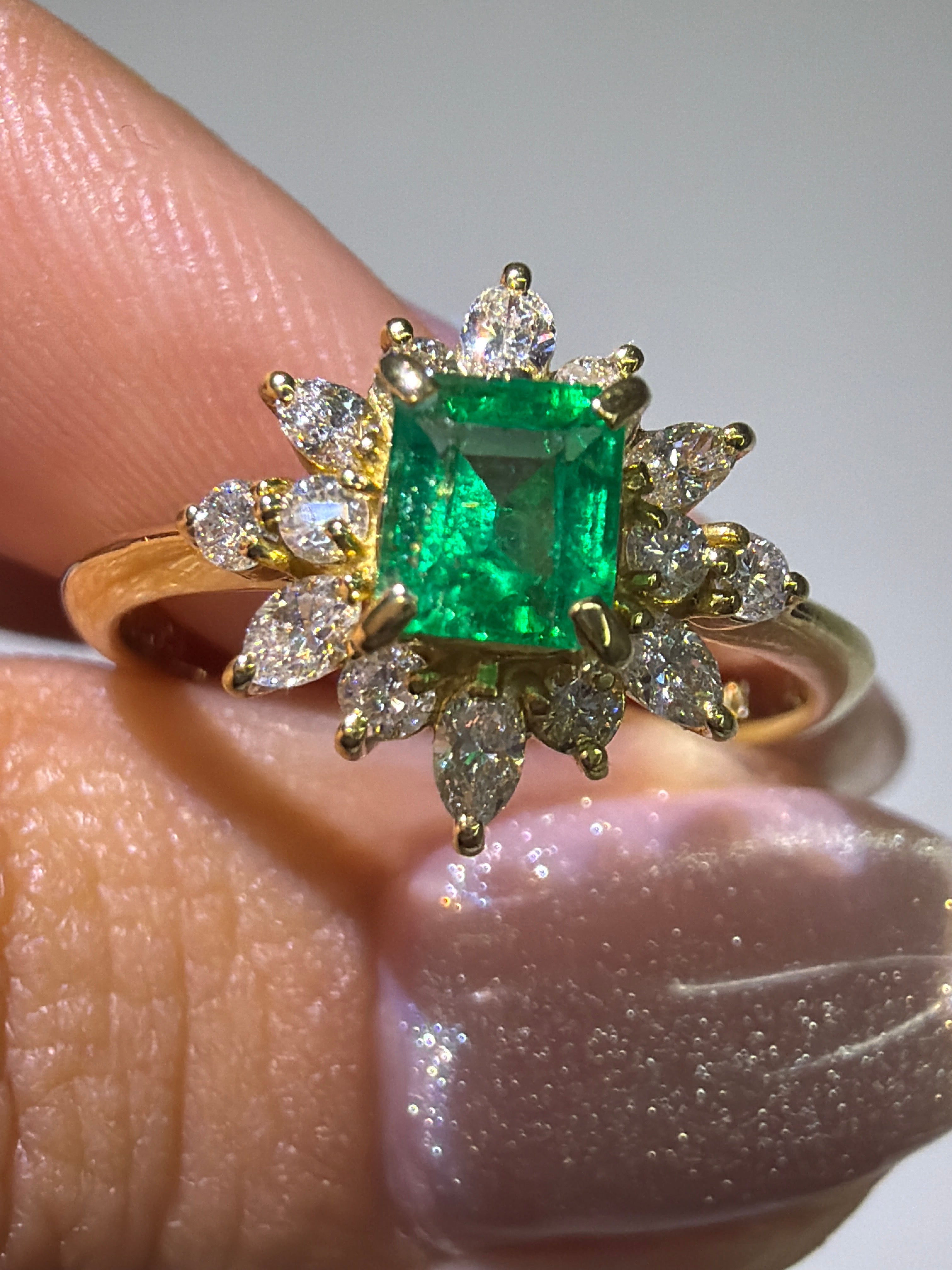Emerald Ring in 18K / E0.41ct / D0.39ct 730 JJC0666
