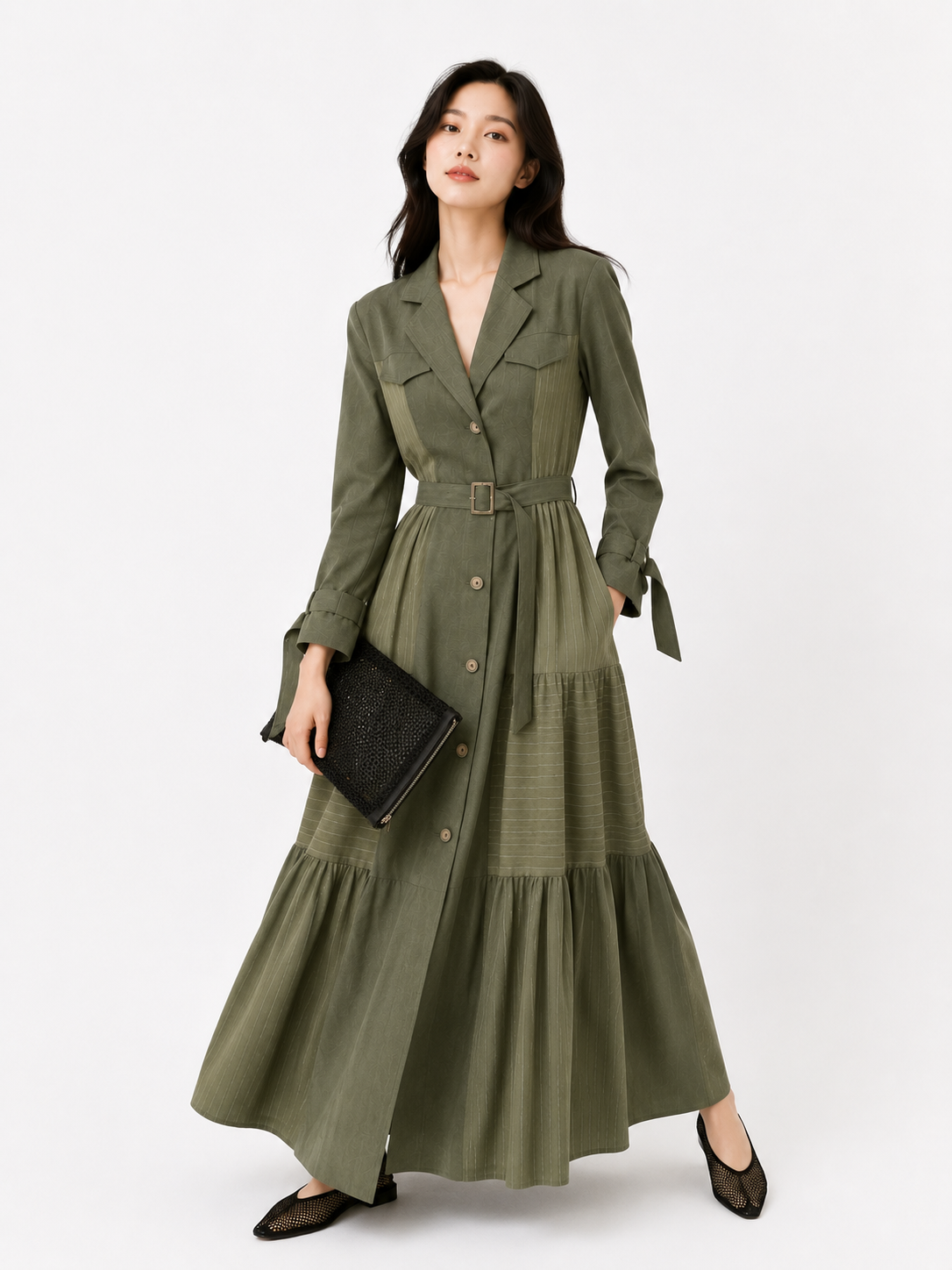PINSTRIPE TRENCH DRESS (فستان) “SEOUL”