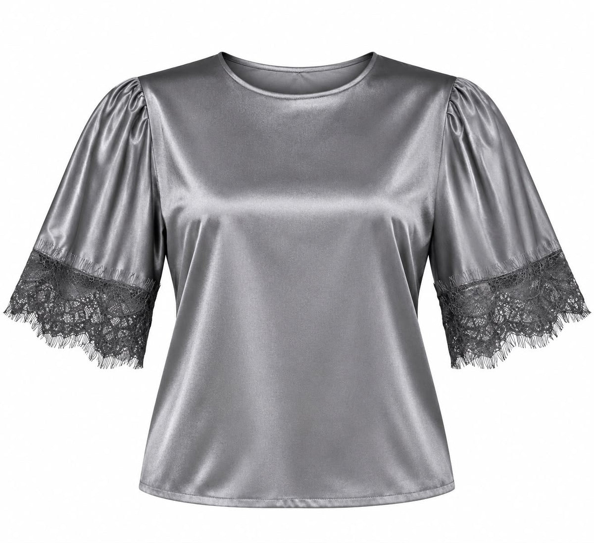 TEETOP FRENCH LACE SILVER SILK VELVET MCL13568