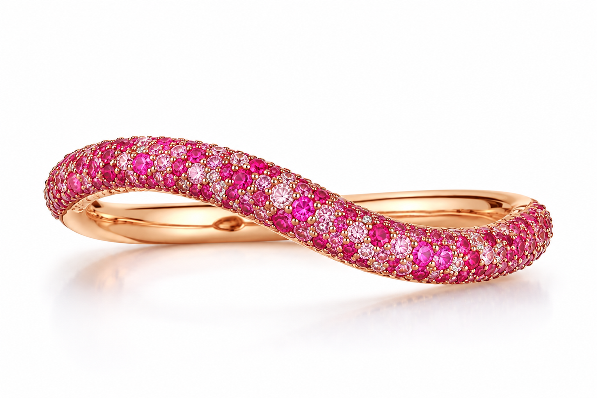 18k Sugar Dust Colored Stack Ring SETTING ONLY SABSET070