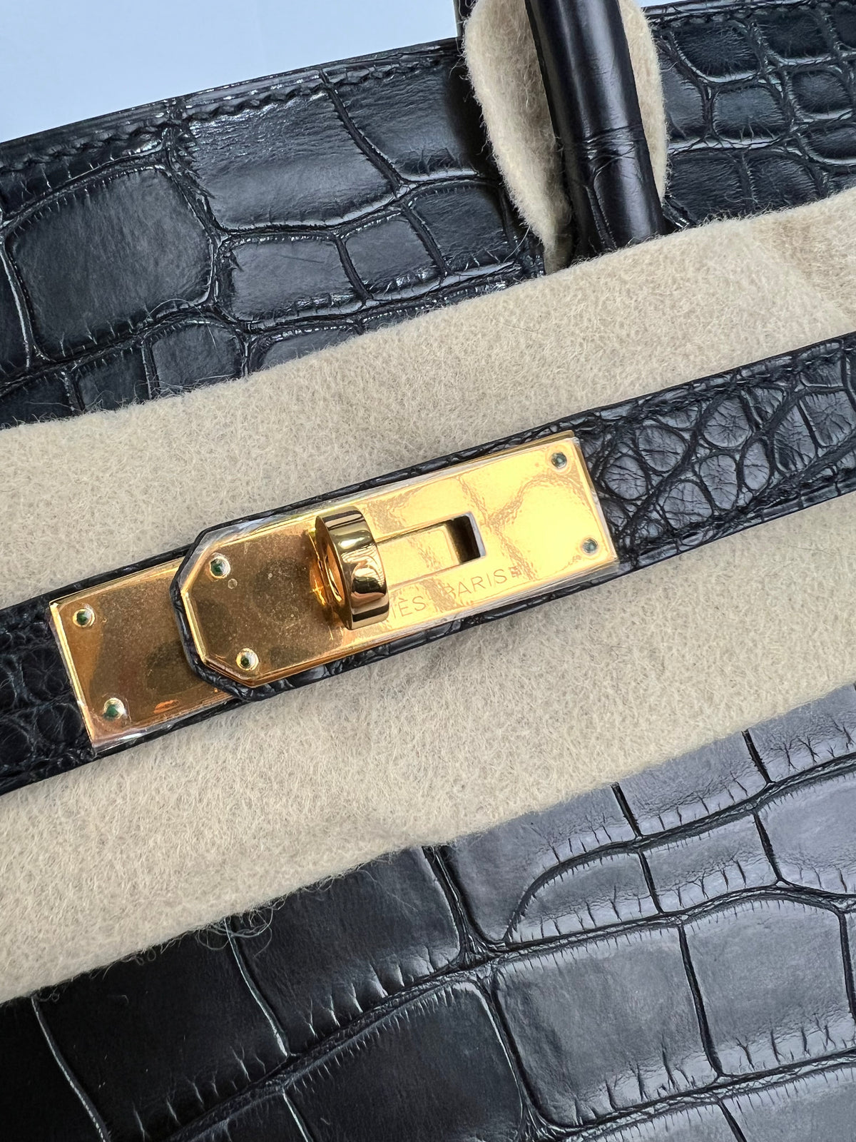HERMES BIRKIN BLACK ALLIGATOR MAT HANDBAG 2000000153902