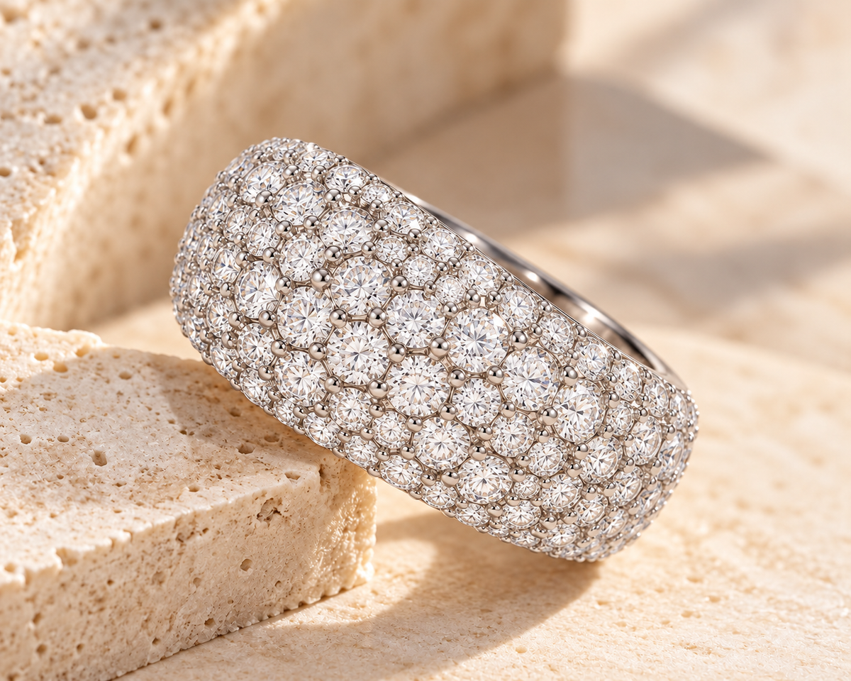 Silver Pave Diamond Aura SETTING ONLY SABSET067