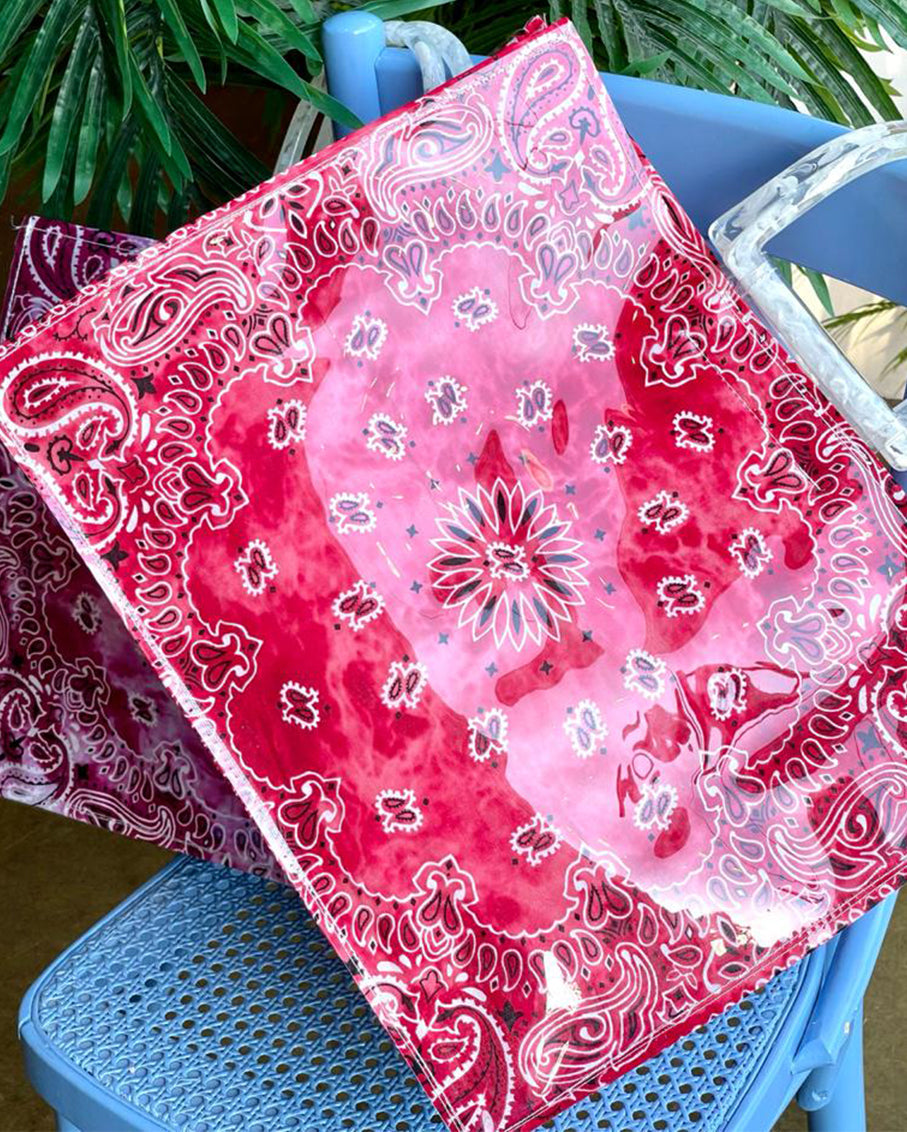 Bandana Beach Bag Raspberry Tie Dye