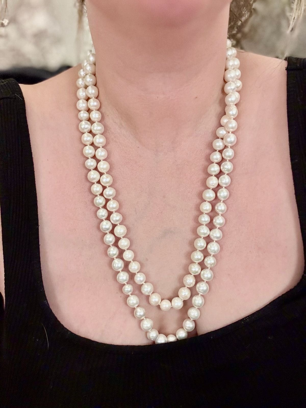 53.5" 10-11mm ivory pearl necklace