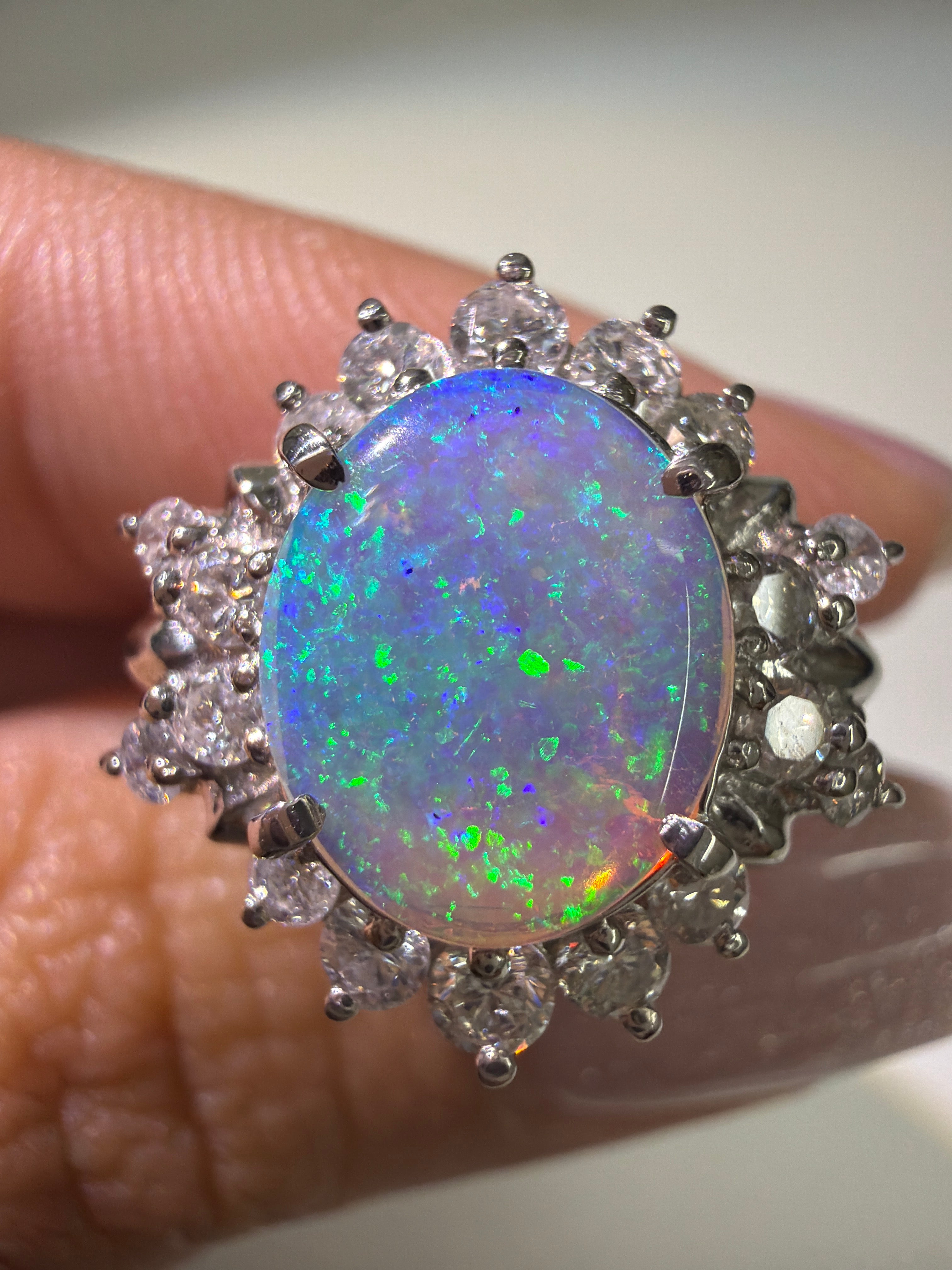Opal Diamond Ring in Pt900 / OP0.8ct / D0.56ct 0117 JJC0722