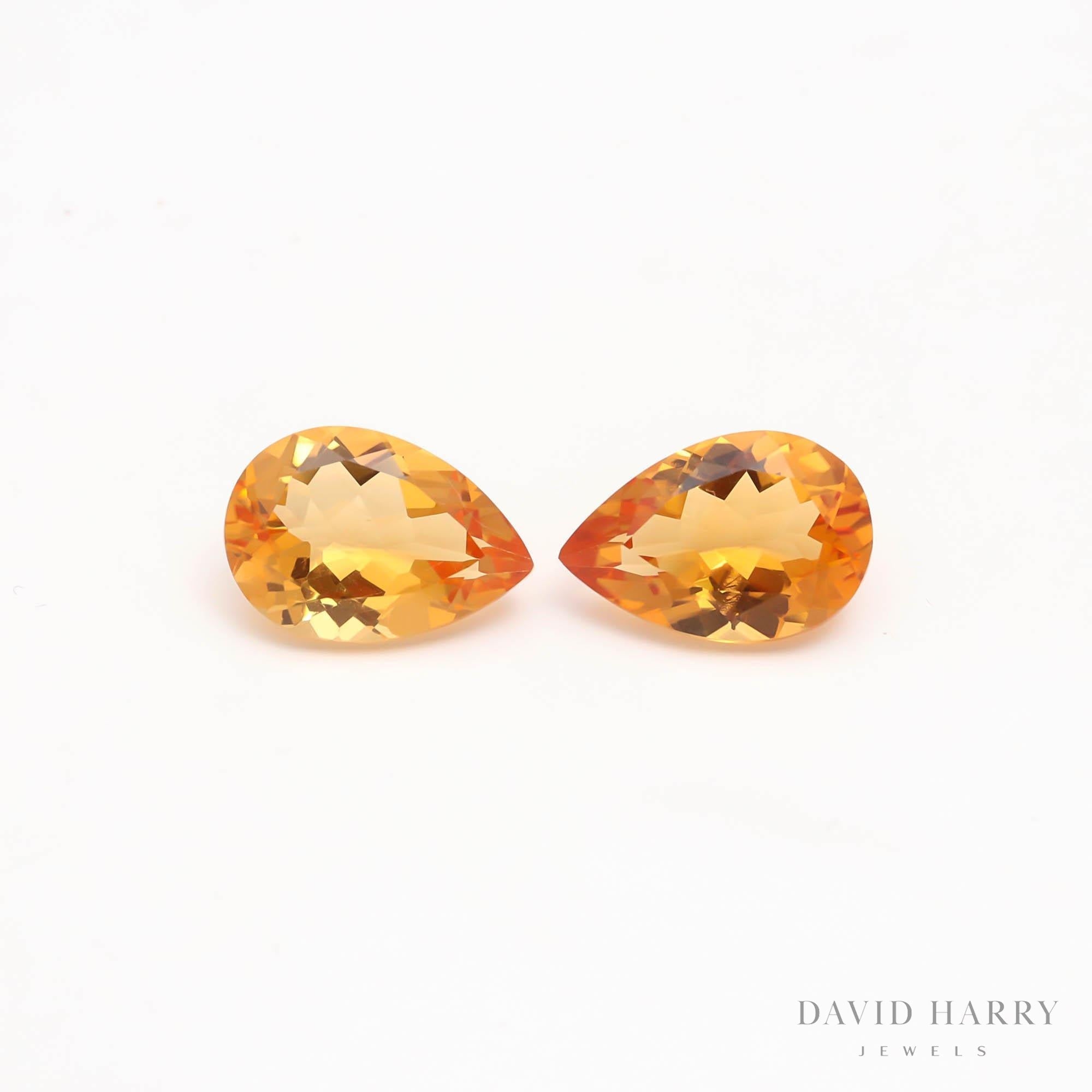 12.95ct Yellow Citrine Pair