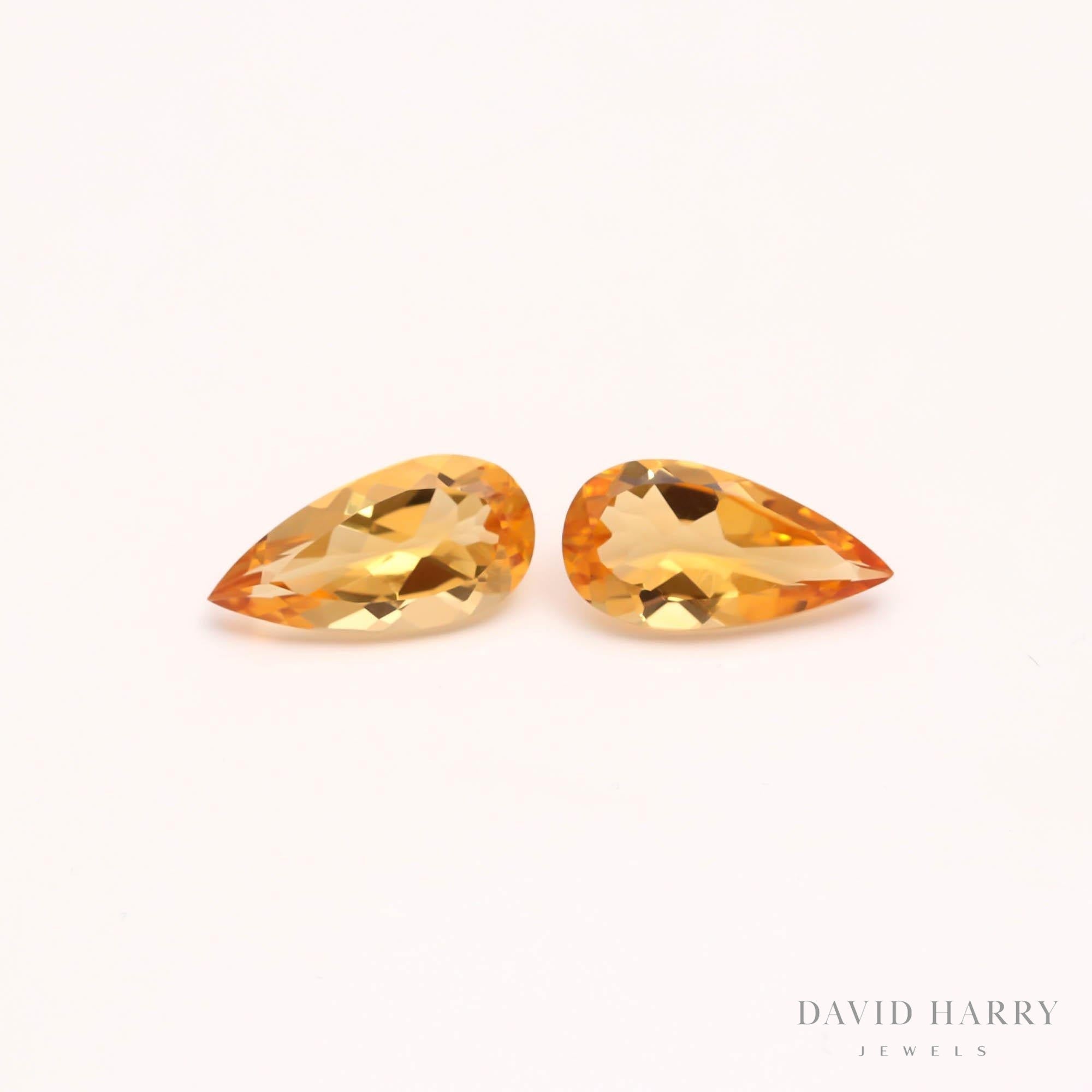 13.76ct Yellow Citrine Pair